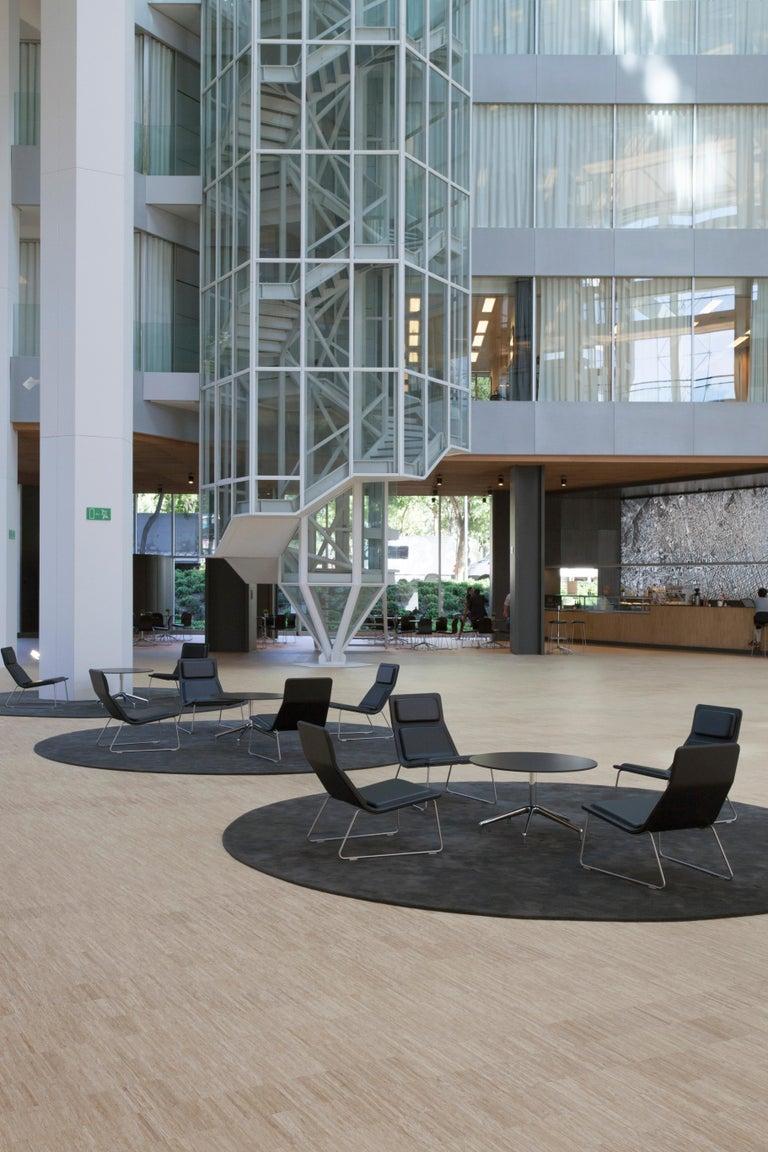 Jasper Morrison Low Pad Armchair in Beech with Black Leather for