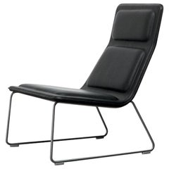 Jasper Morrison Low Pad Armchair in Beech with Black Leather for Cappellini