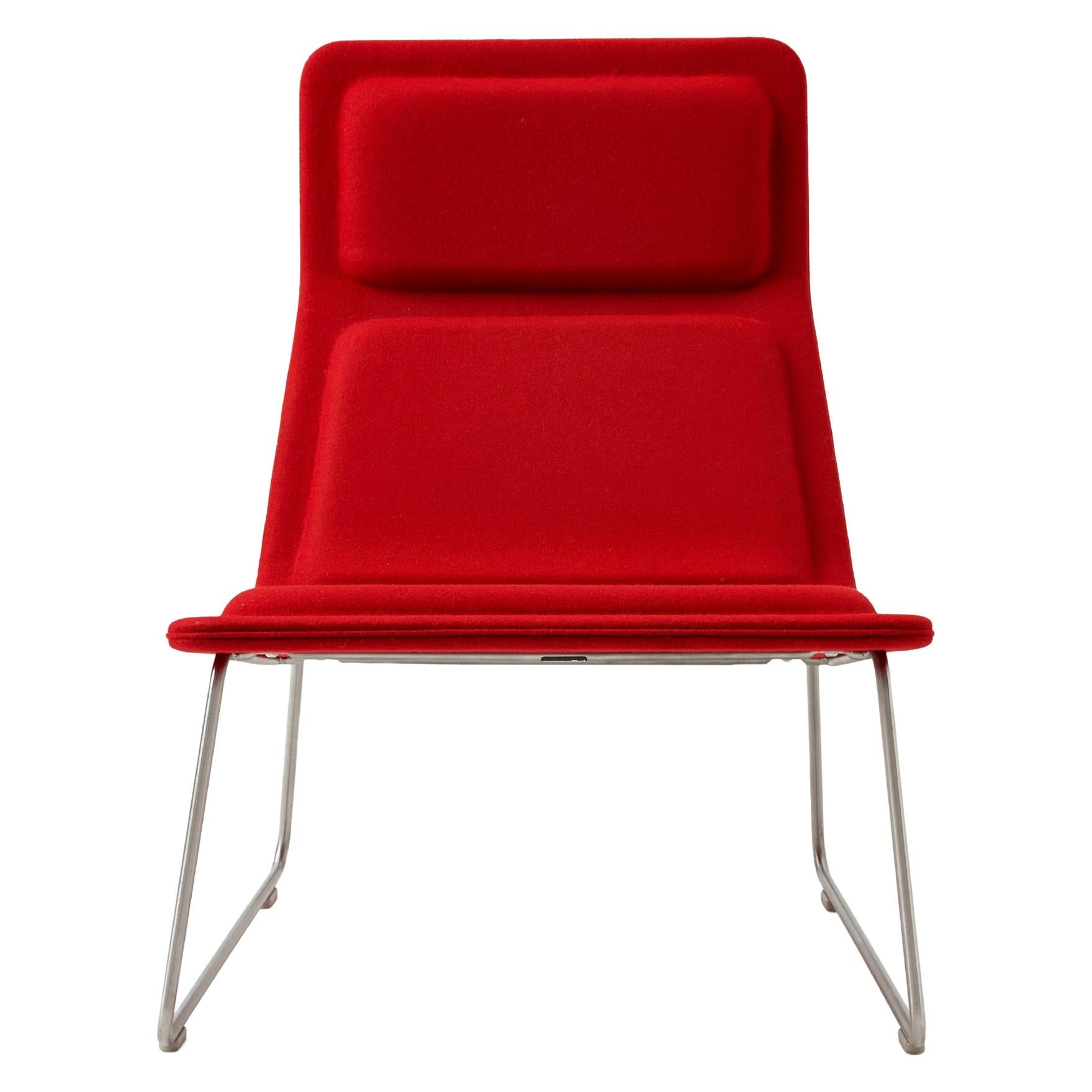 Jasper Morrison Low Pad Armchair in Beech with Fabric or Leather for Cappellini