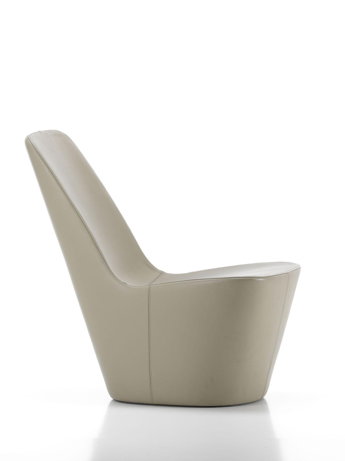 Mid-Century Modern Jasper Morrison Monopod Sculptural Leather Chair by Vitra