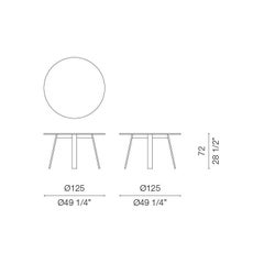 Jasper Morrison Round Bac Table in Shanghai Blue Stained Ash for Cappellini