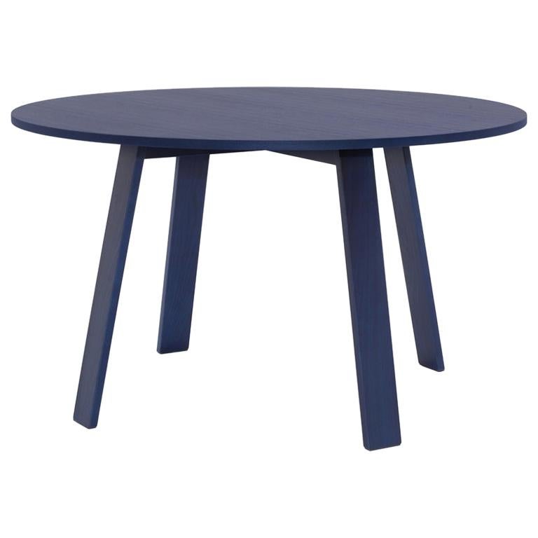 Jasper Morrison Round Bac Table in Shanghai Blue Stained Ash for Cappellini For Sale
