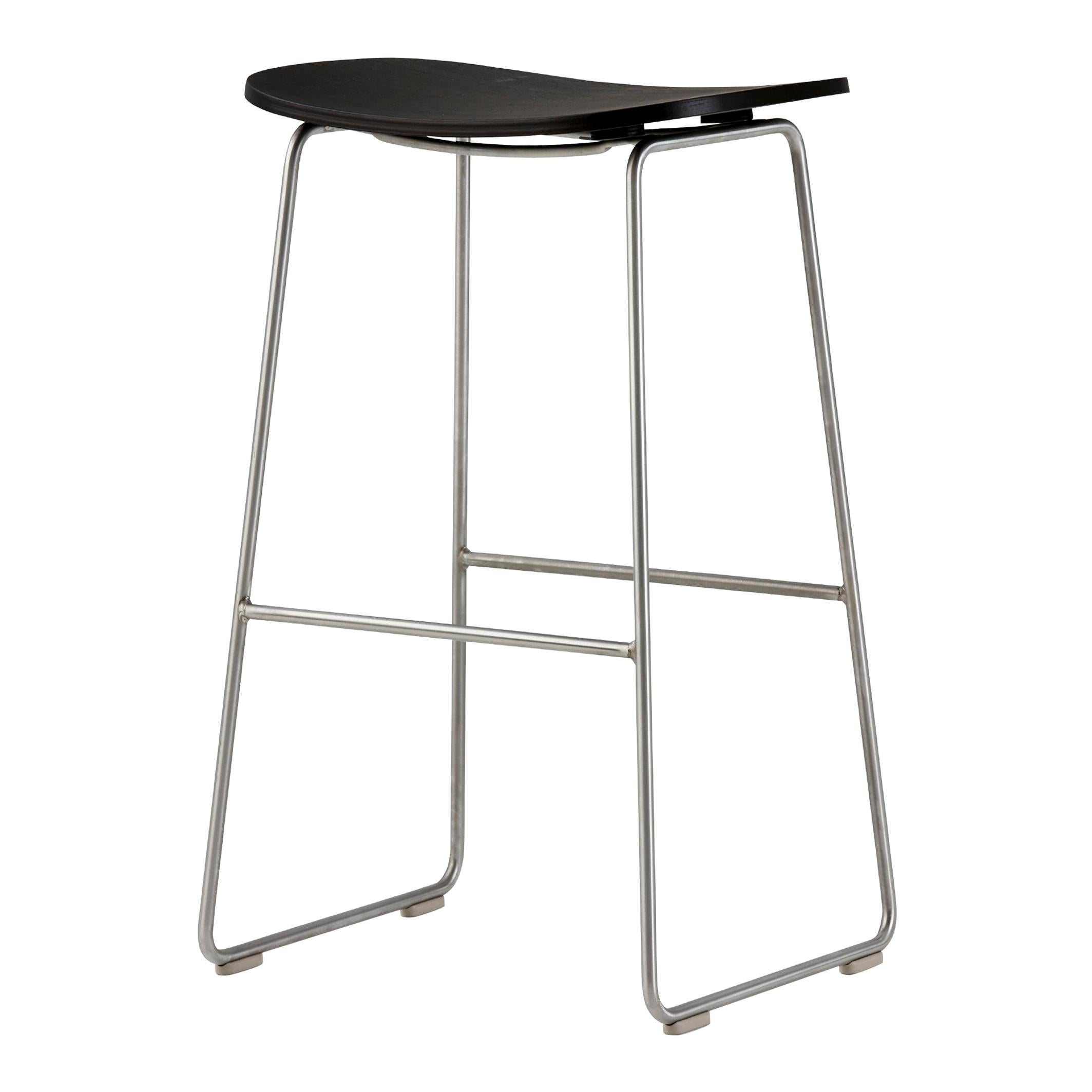 For Sale: Black (112_Black Stained Ash) Jasper Morrison Small Morrison Stool in Ash and Fabric or Leather for Cappellini