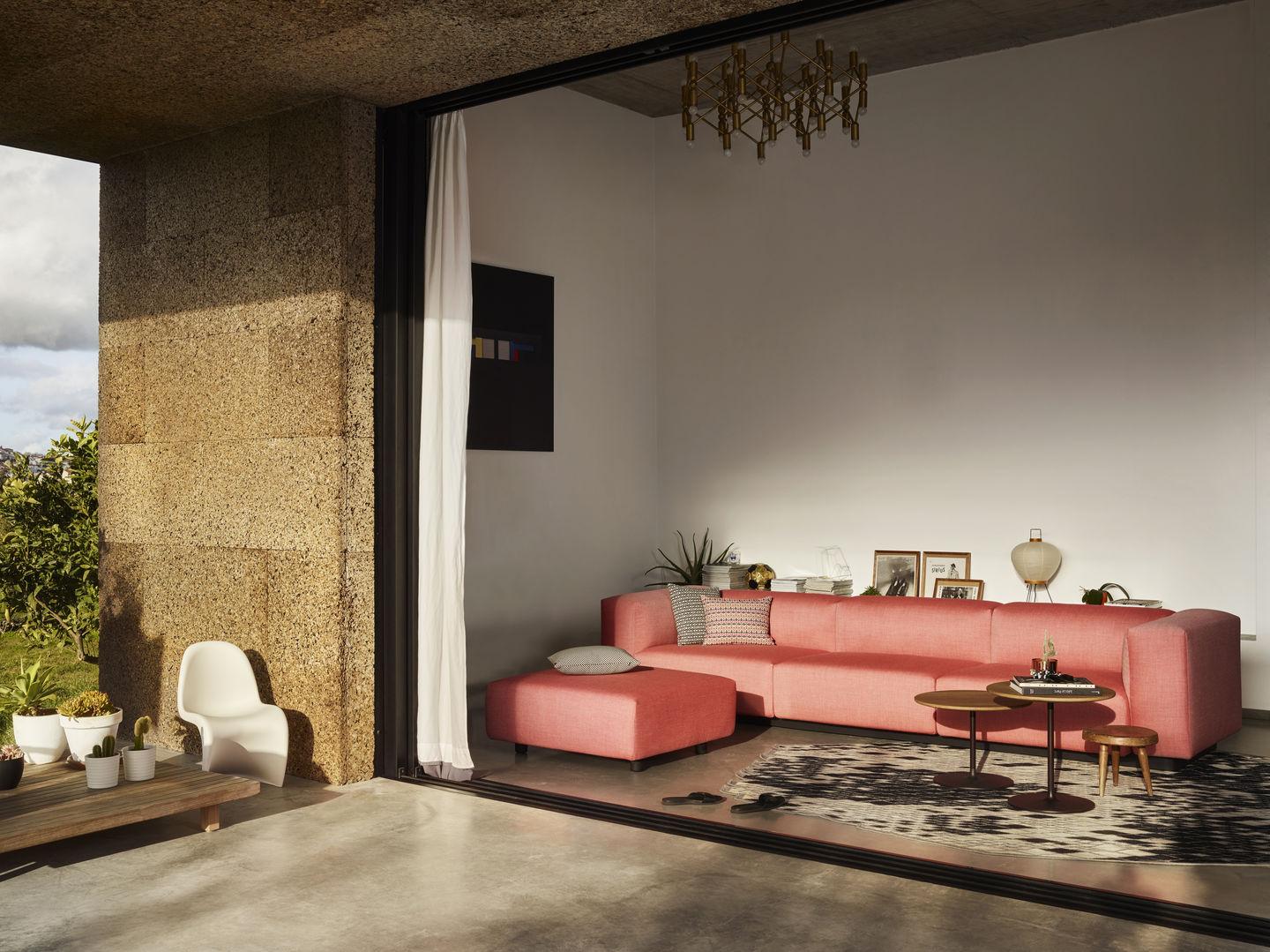 Contemporary Jasper Morrison Soft Modular Sofa, Three-Seater with Ottoman by Vitra