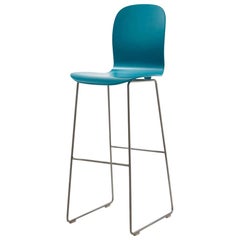 Jasper Morrison Tate Stool in Petrol Blue with Matte Lacquer for Cappellini