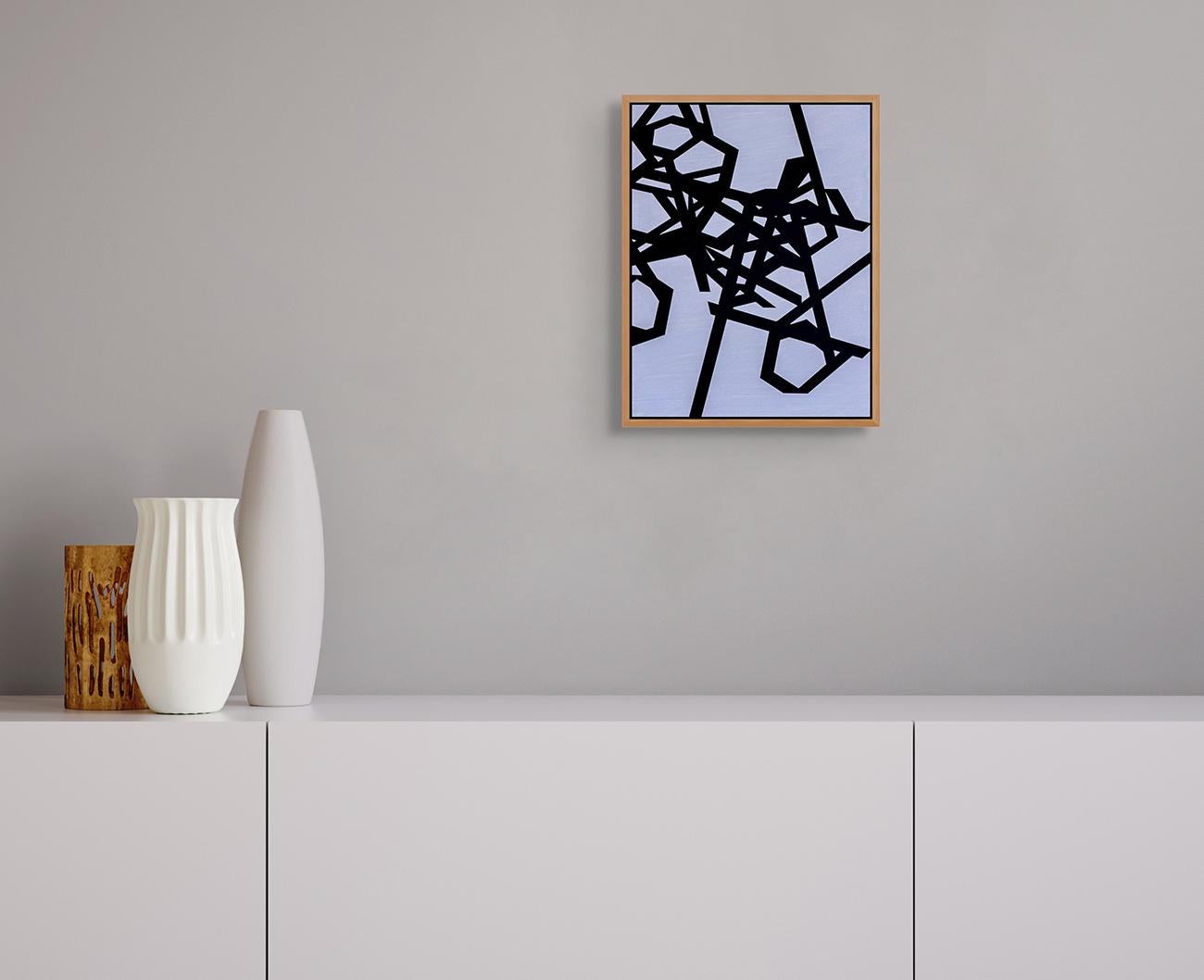 Untitled 2023 (black-purple) (Abstract painting) - Painting by Jasper van der Graaf