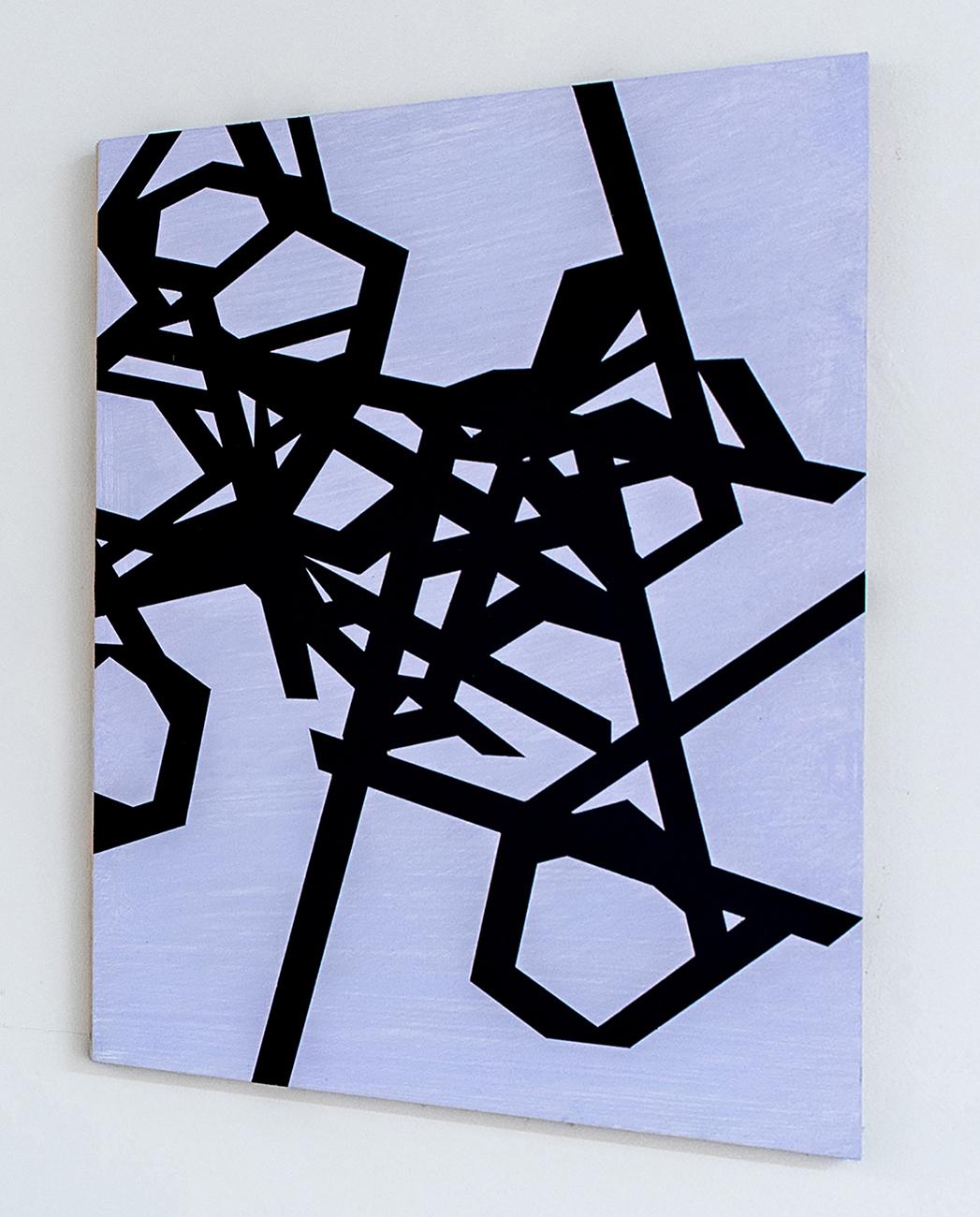 Untitled 2023 (black-purple) (Abstract painting) - Purple Abstract Painting by Jasper van der Graaf