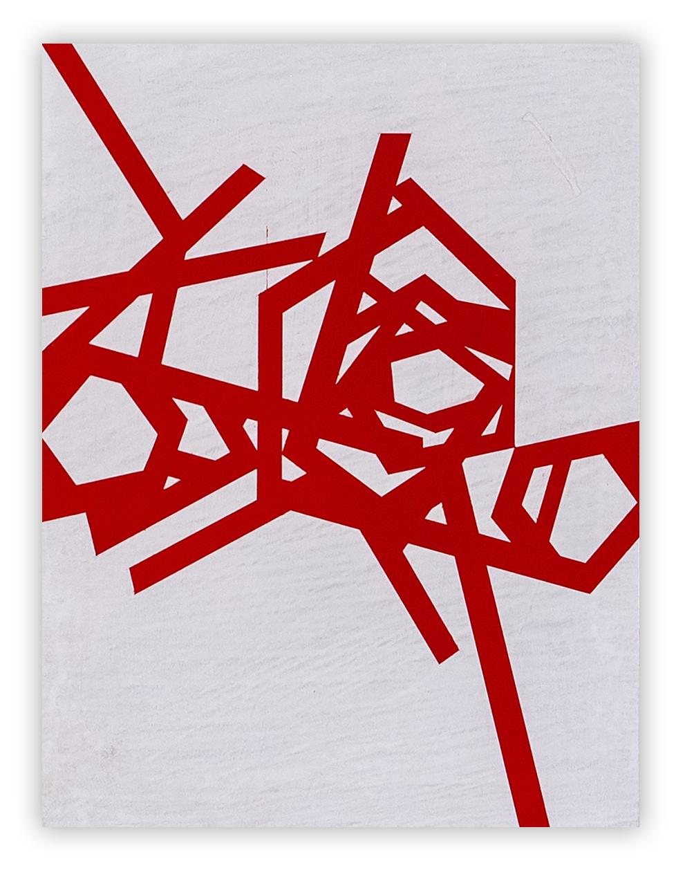 Jasper van der Graaf Abstract Painting - Untitled 2023 (red-white) (Abstract painting)