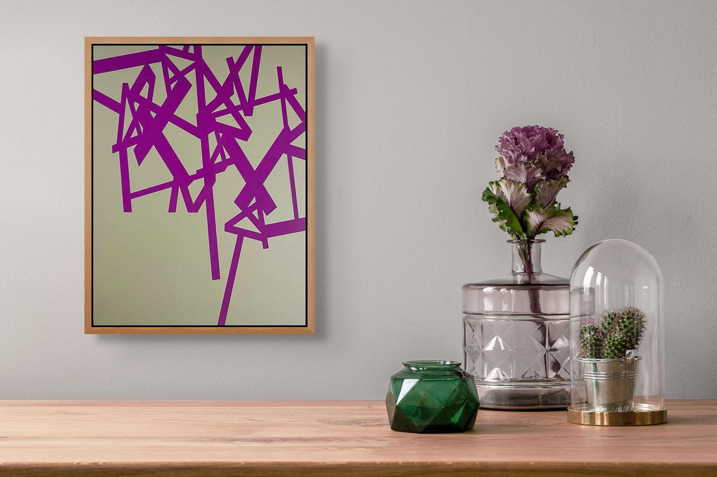 Untitled 2024 (purple-beige) (Abstract painting) - Painting by Jasper van der Graaf
