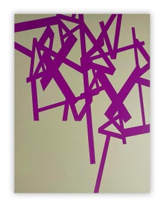 Senza titolo 2024 (viola-beige) (Pittura astratta)