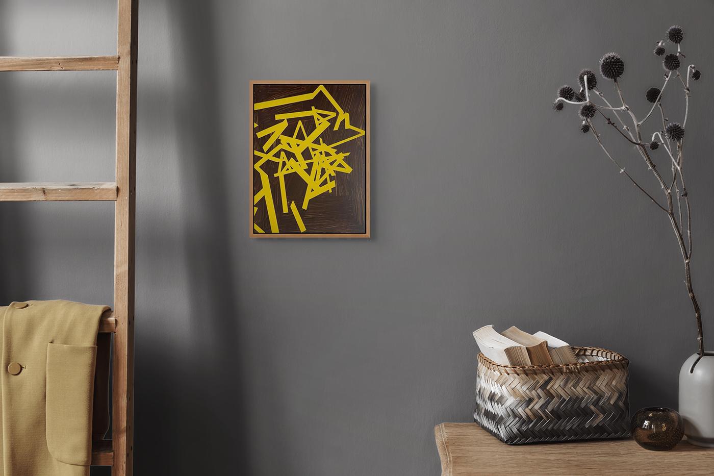 Senza titolo 2024 (giallo-marrone) (Pittura astratta) - Painting di Jasper van der Graaf