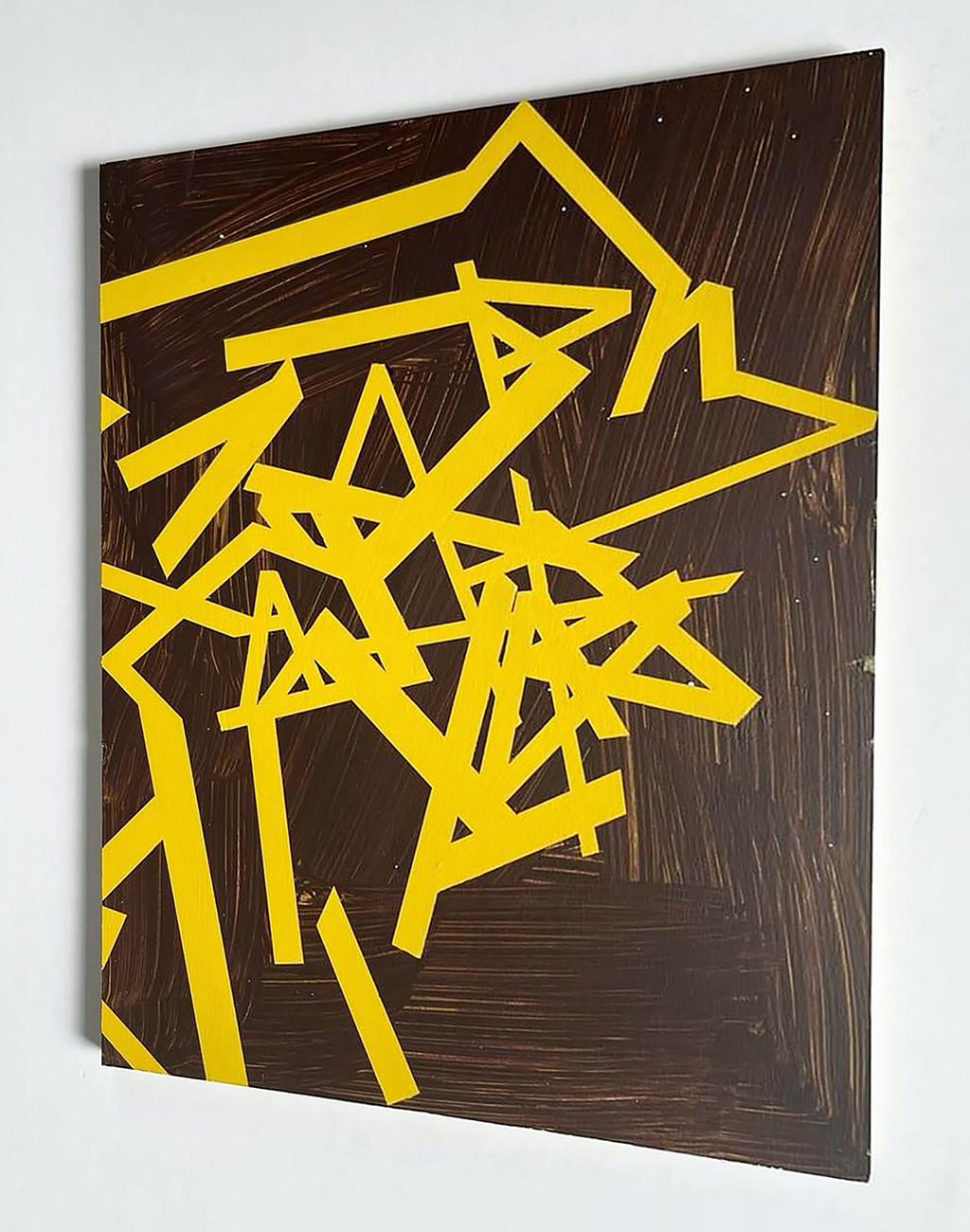 Senza titolo 2024 (giallo-marrone) (Pittura astratta) - Painting Astratto di Jasper van der Graaf