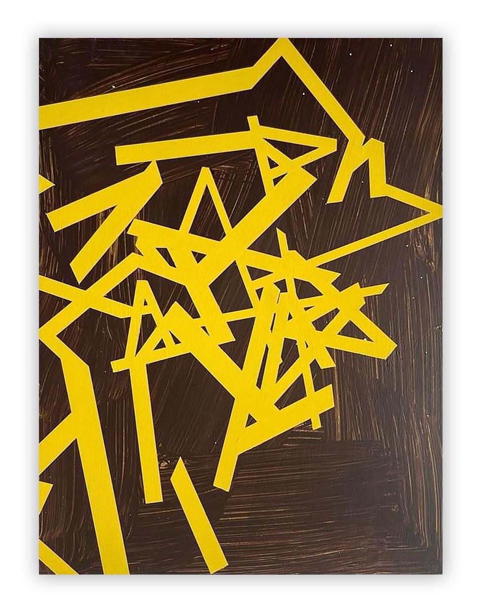 Abstract Painting di Jasper van der Graaf - Senza titolo 2024 (giallo-marrone) (Pittura astratta)