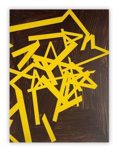 Senza titolo 2024 (giallo-marrone) (Pittura astratta)