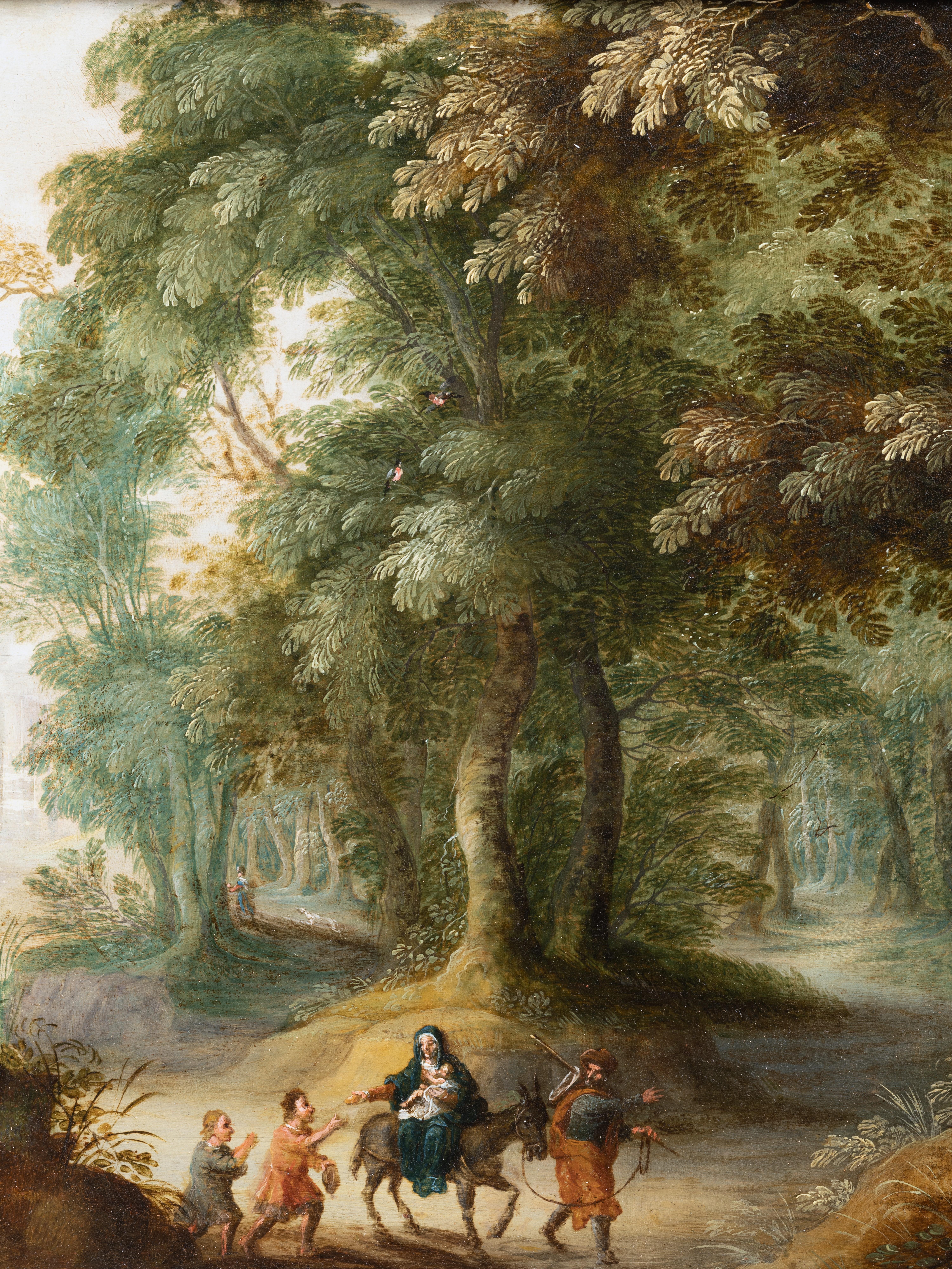 17. Jahrhundert. Flämisch – Landschaft mit Flug nach Ägypten – Antwerpen um 1630 (Alte Meister), Painting, von Jasper Van der Lanen