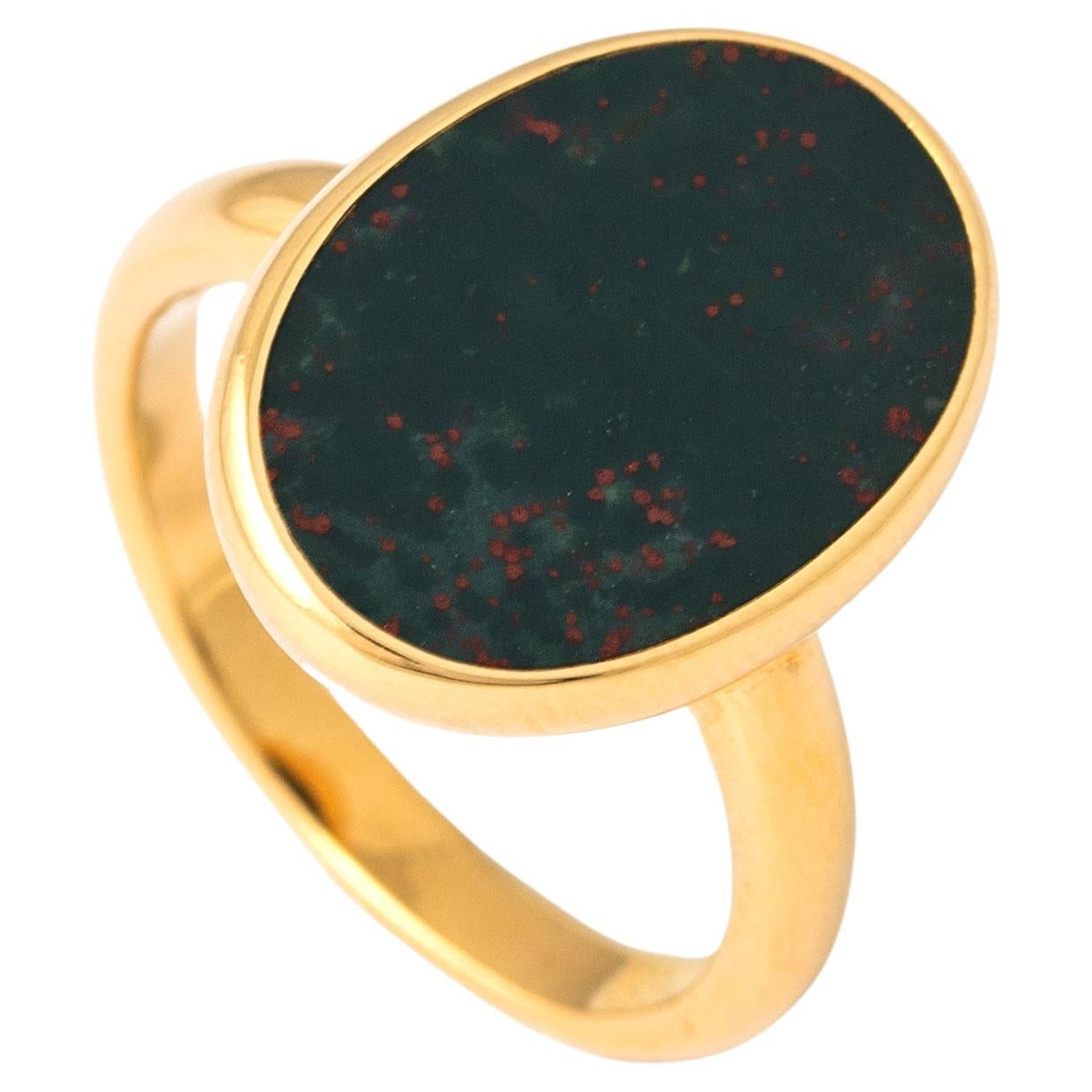 Jasper Yellow Gold 18K Ring For Sale