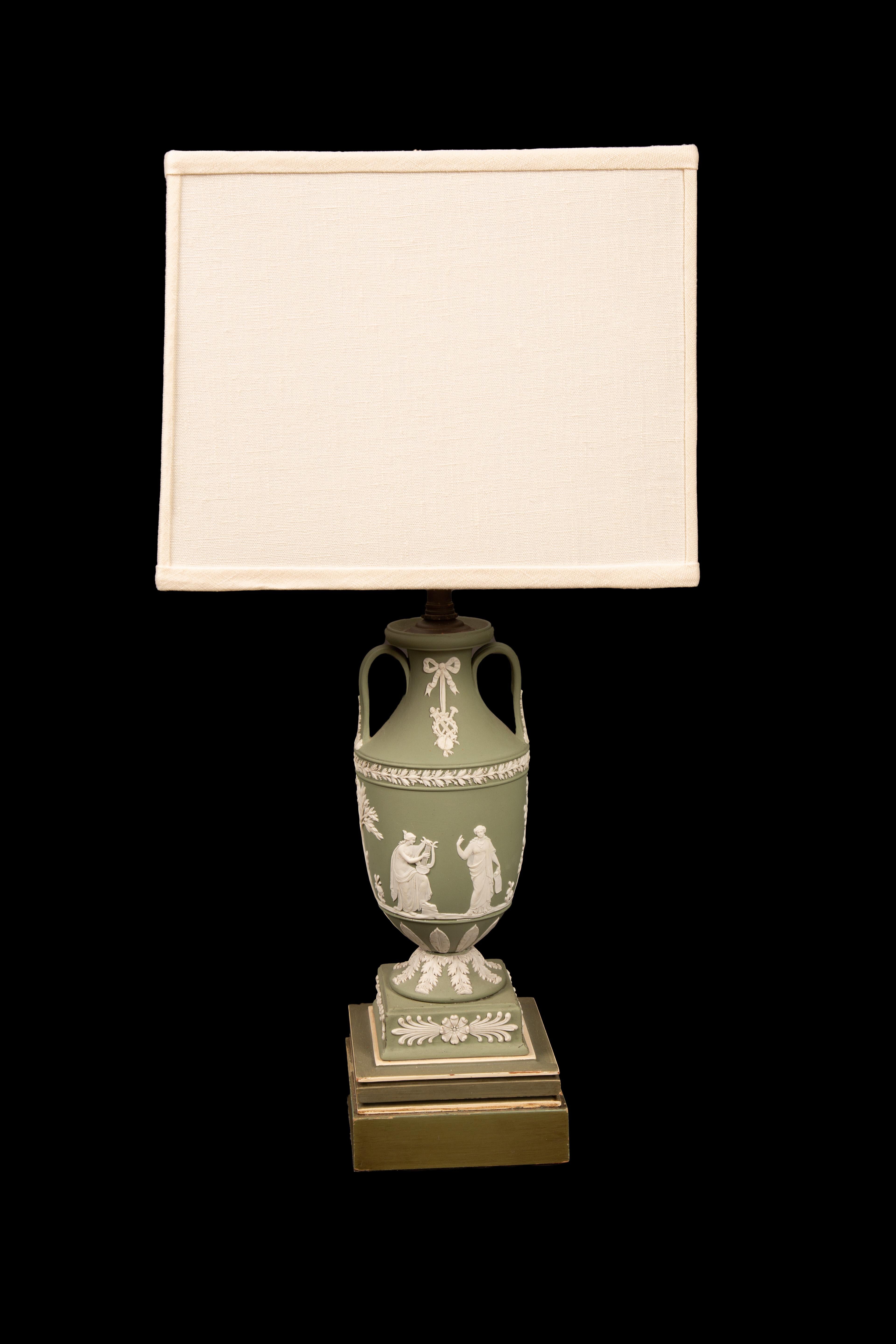 Jasperware lamps by Wedgewood, pair

Each measures: 10