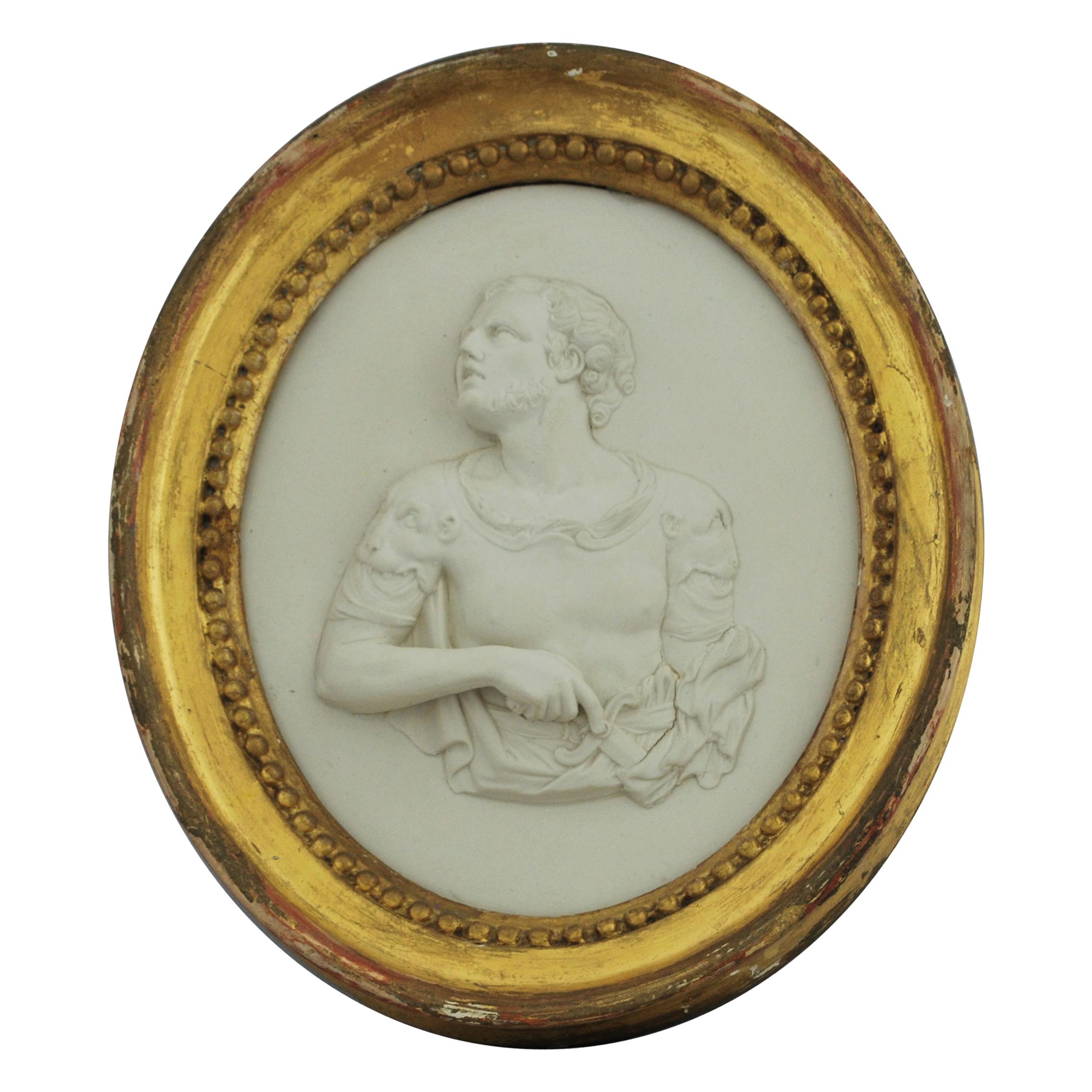 Medallón de jaspeado con retrato, Marco Antonio, Wedgwood, hacia 1778 en venta