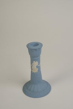 Jasperware, Wedgewood, Blue and White Candlesticks, 1940