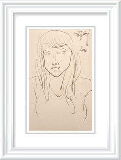 Senza titolo, Inchiostro su carta Colori in bianco e nero dell'artista Modern "In magazzino"