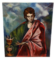 Saint Jean l'Évangéliste (d'après El Greco) - Huile sur toile