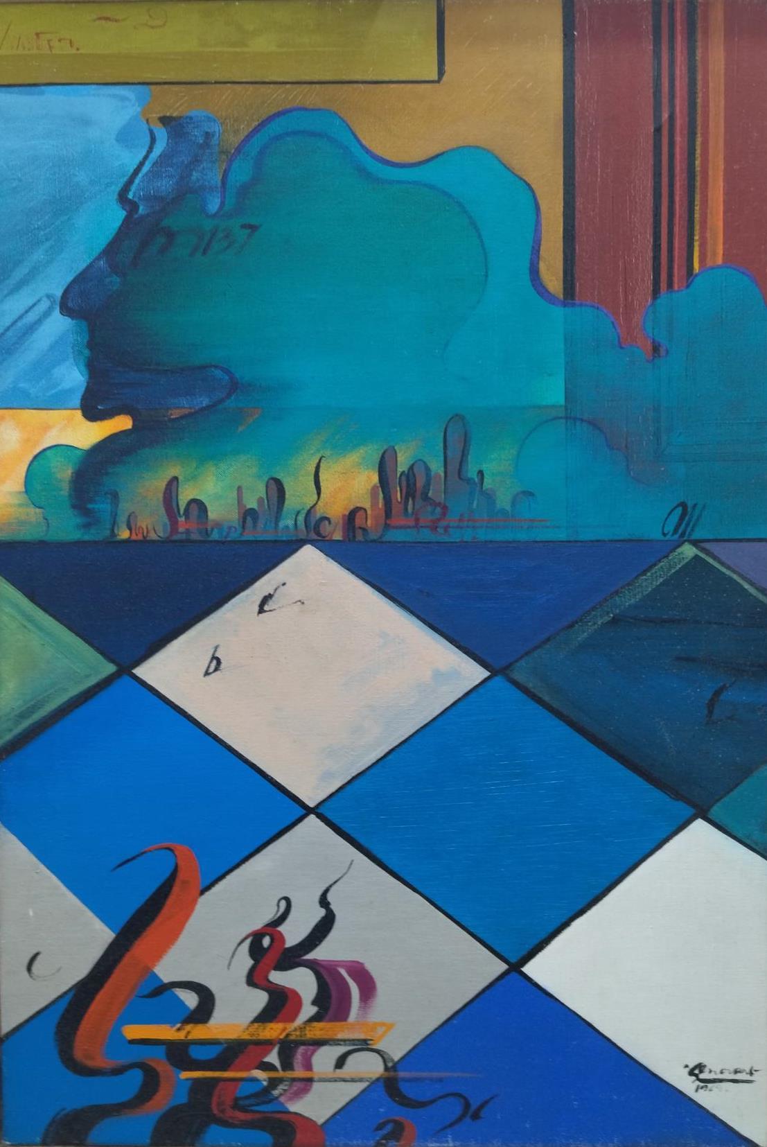 Genovart 8 Ajedrez pintura acrílica original surrealista sobre lienzo 8