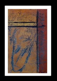 Used Genovart    Vertical  Blue Red Golden Yellow original abstract 