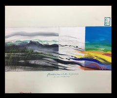 Retro GENOVART  Rainbow   original abstract acrylic painting
