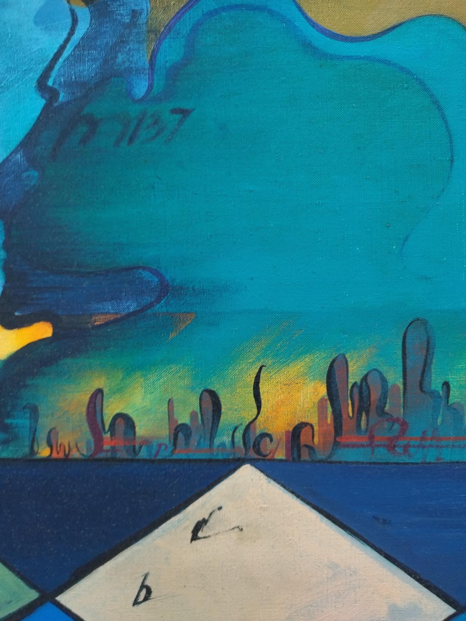  Genovart   Schach- Original surrealistisches Gemälde auf Leinwand aus Acryl im Angebot 5