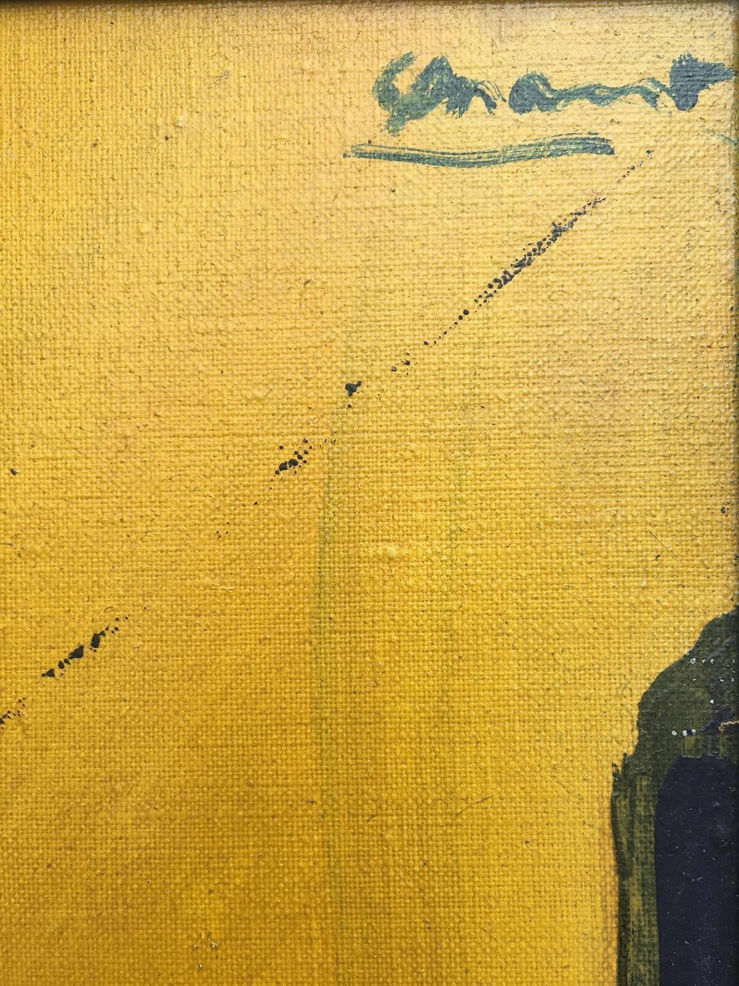GENOVART  Ciudad Vertical Pequeña pintura acrílica original surrealista sobre lienzo - Abstract Painting Negro de Jaume Genovart