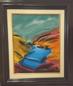 GENOVART Petite peinture acrylique surréaliste originale sur toile verticale