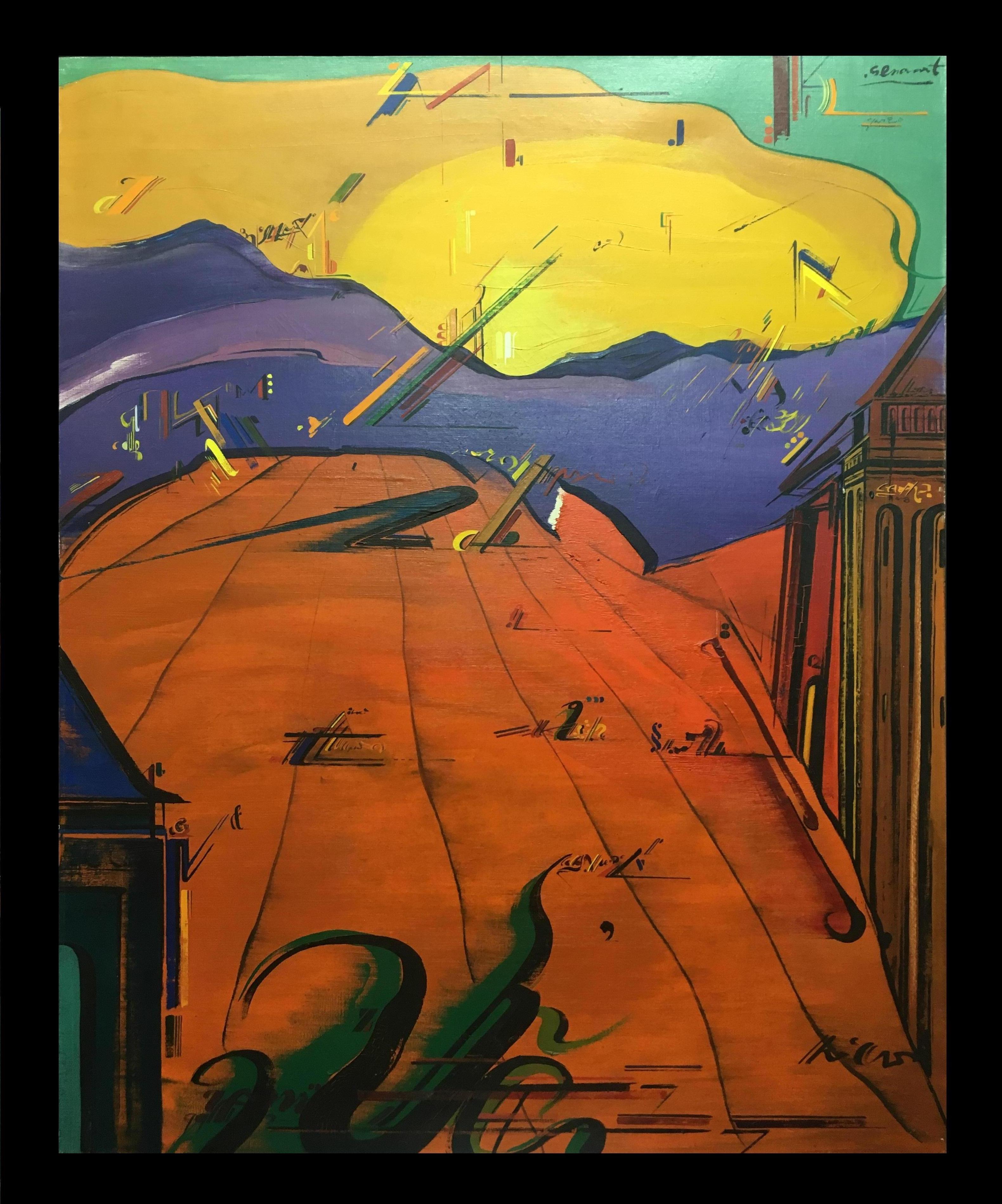 Genovart Rosso Giallo Siviglia originale pittura acrilica astratta - Painting di Jaume Genovart