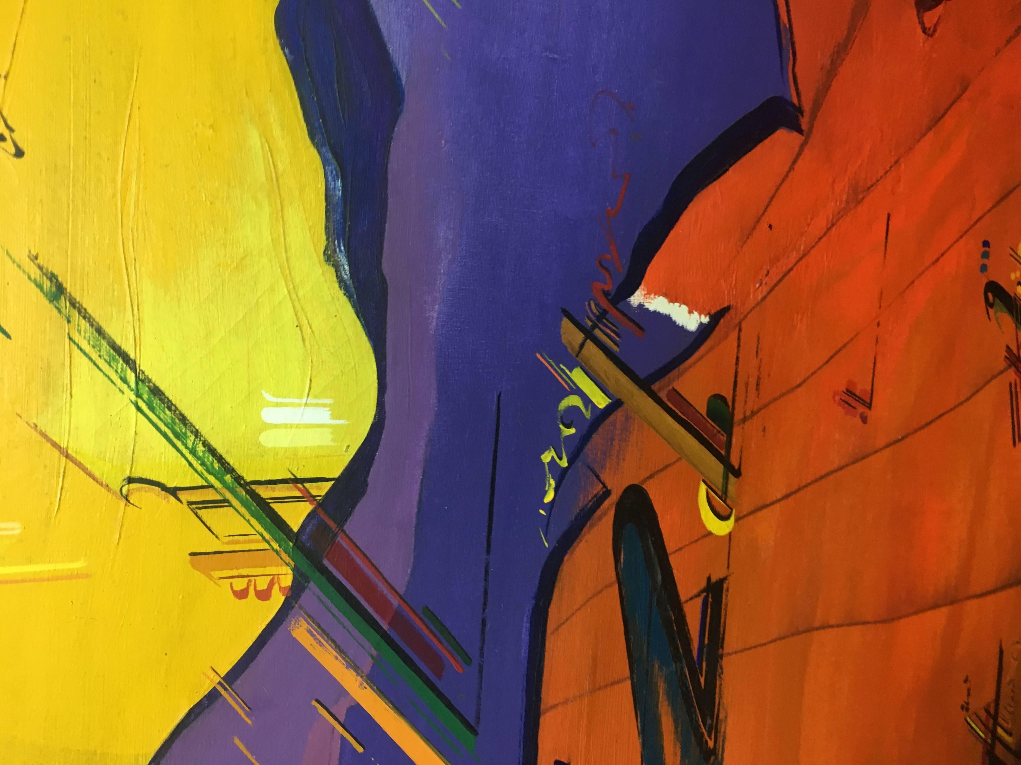 Genovart Rosso Giallo Siviglia originale pittura acrilica astratta 3