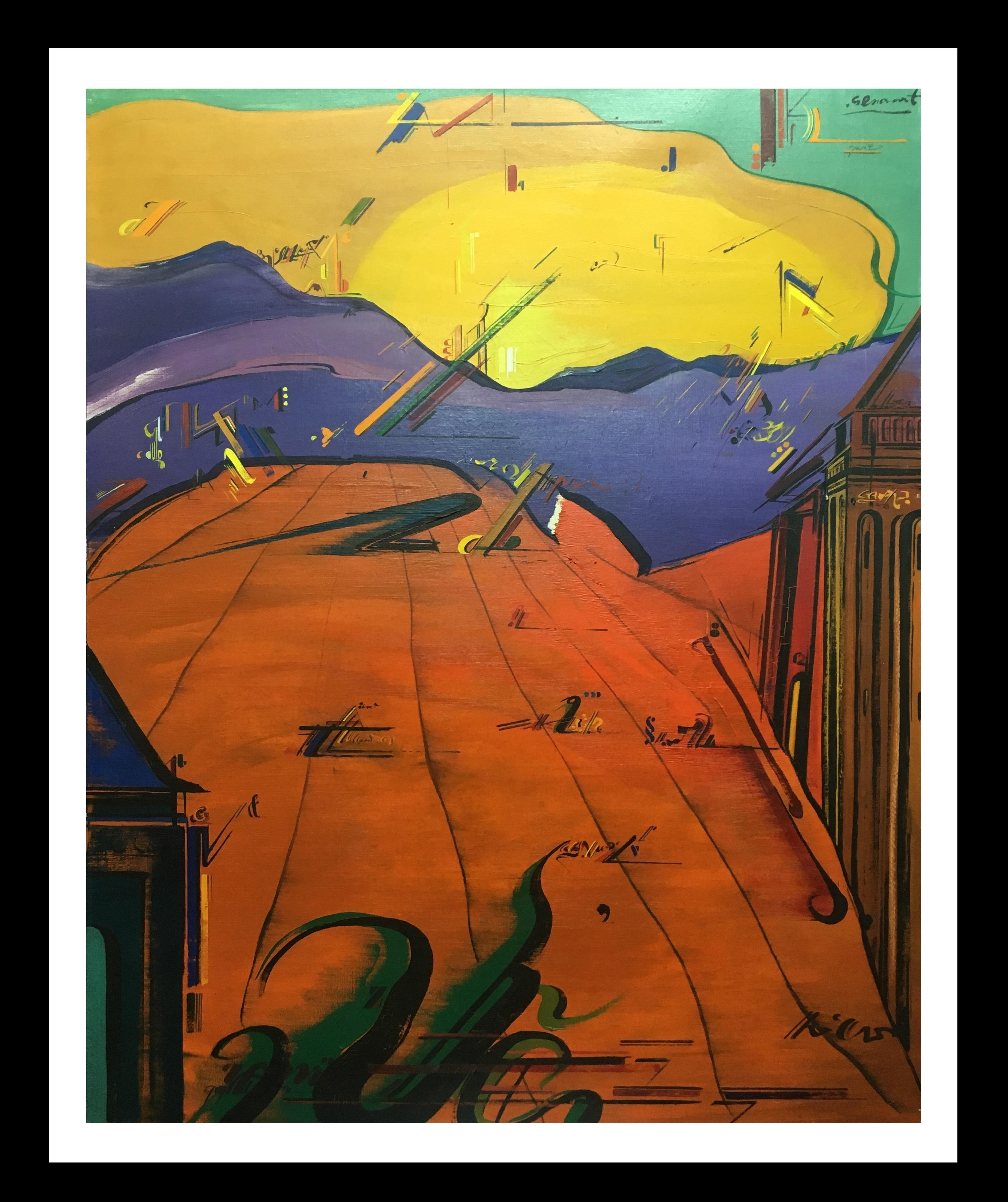 Jaume Genovart Colors original abstract acrylic painting For Sale at 1stDibs