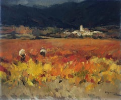 Harvesting the harvest oil on canvas spanish landscape