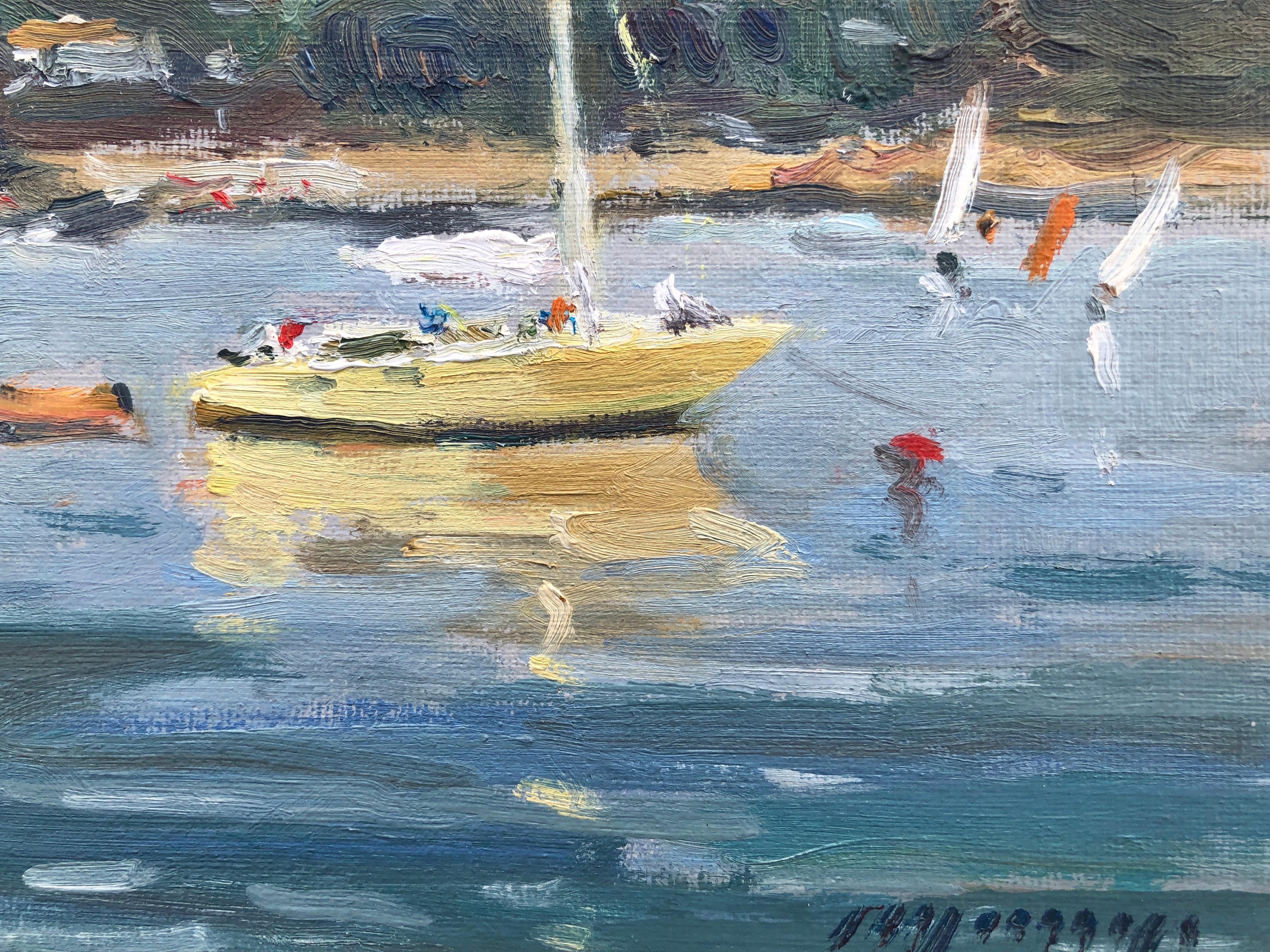 Espagne peinture à l'huile impresioniste paysage marin espagnol méditerranée - Post-impressionnisme Painting par Jaume Marine