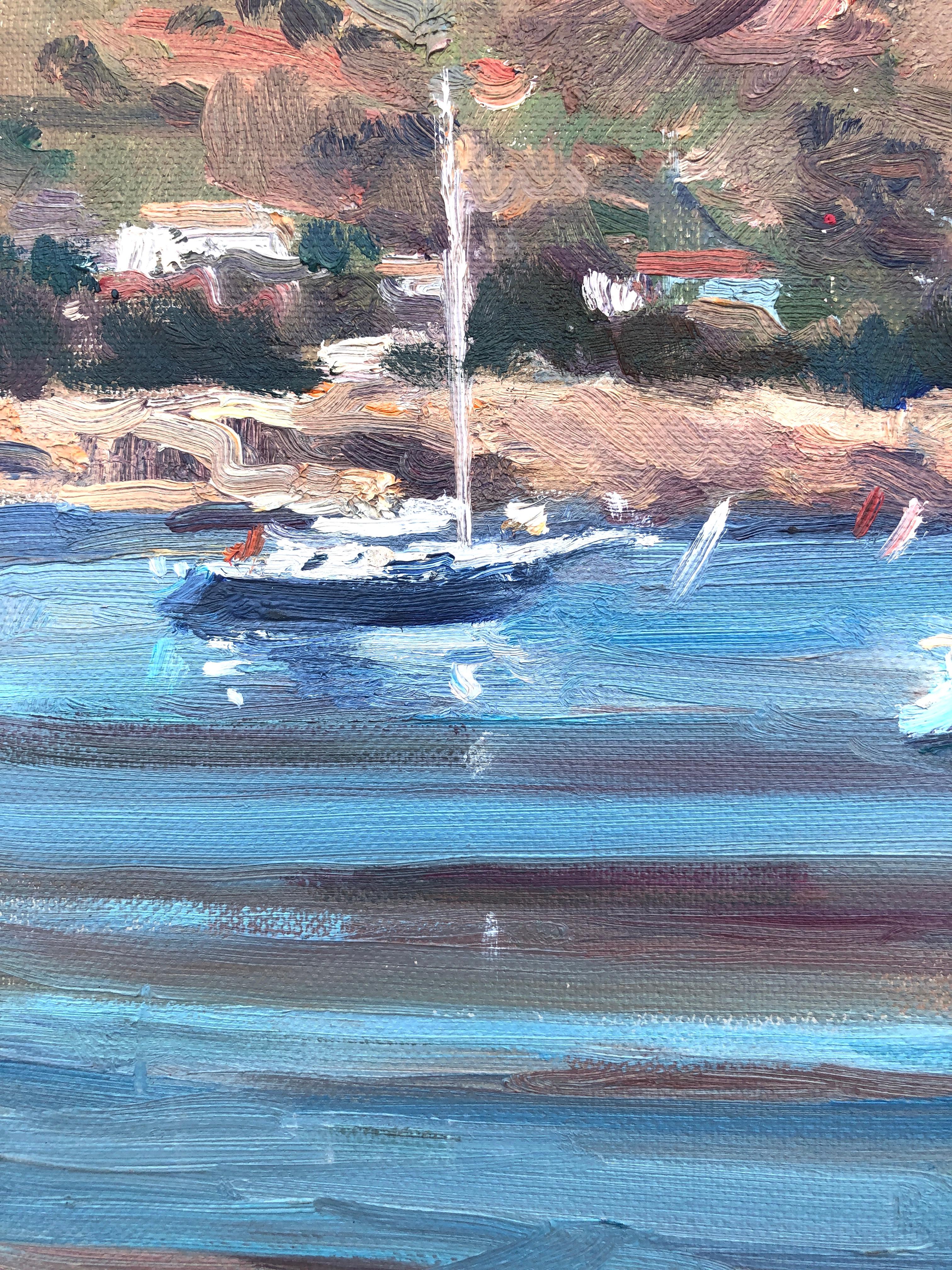 Espagne peinture à l'huile impresioniste paysage marin espagnol méditerranée en vente 1