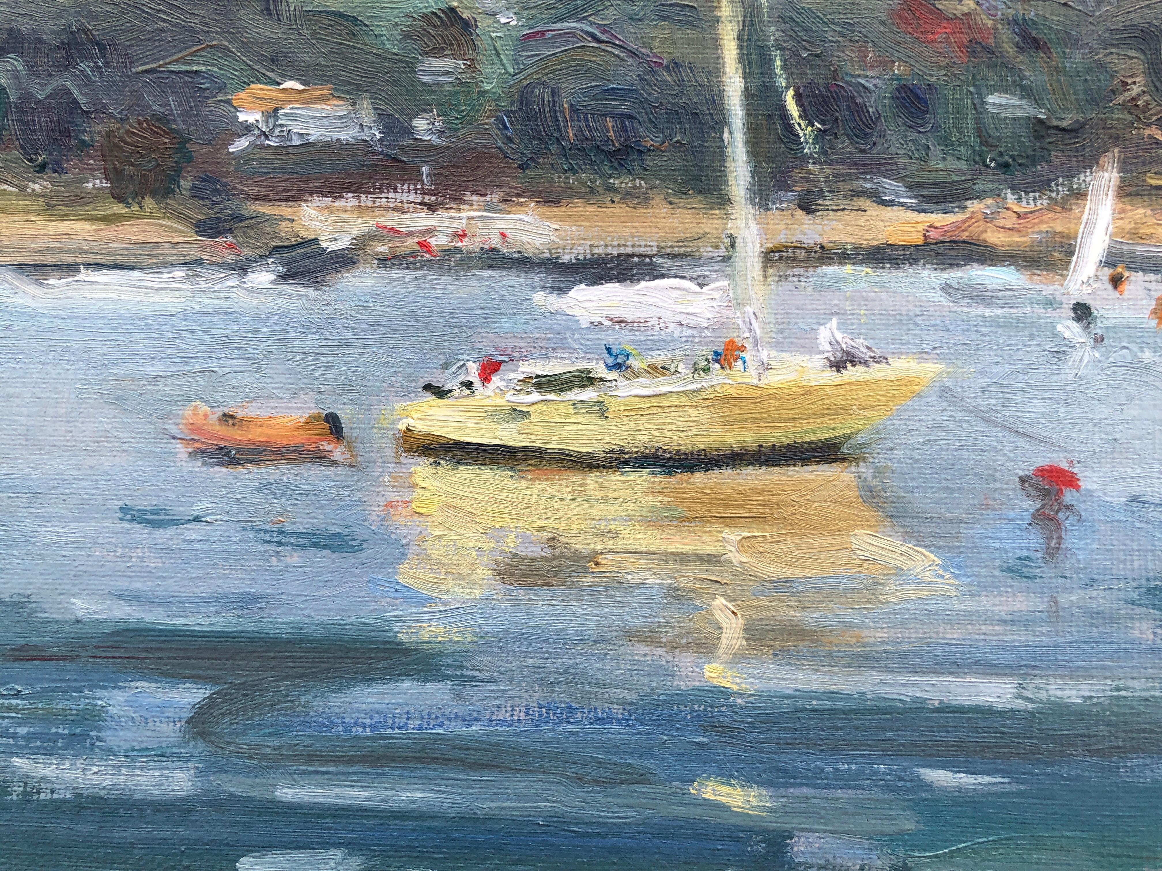 Espagne peinture à l'huile impresioniste paysage marin espagnol méditerranée en vente 2
