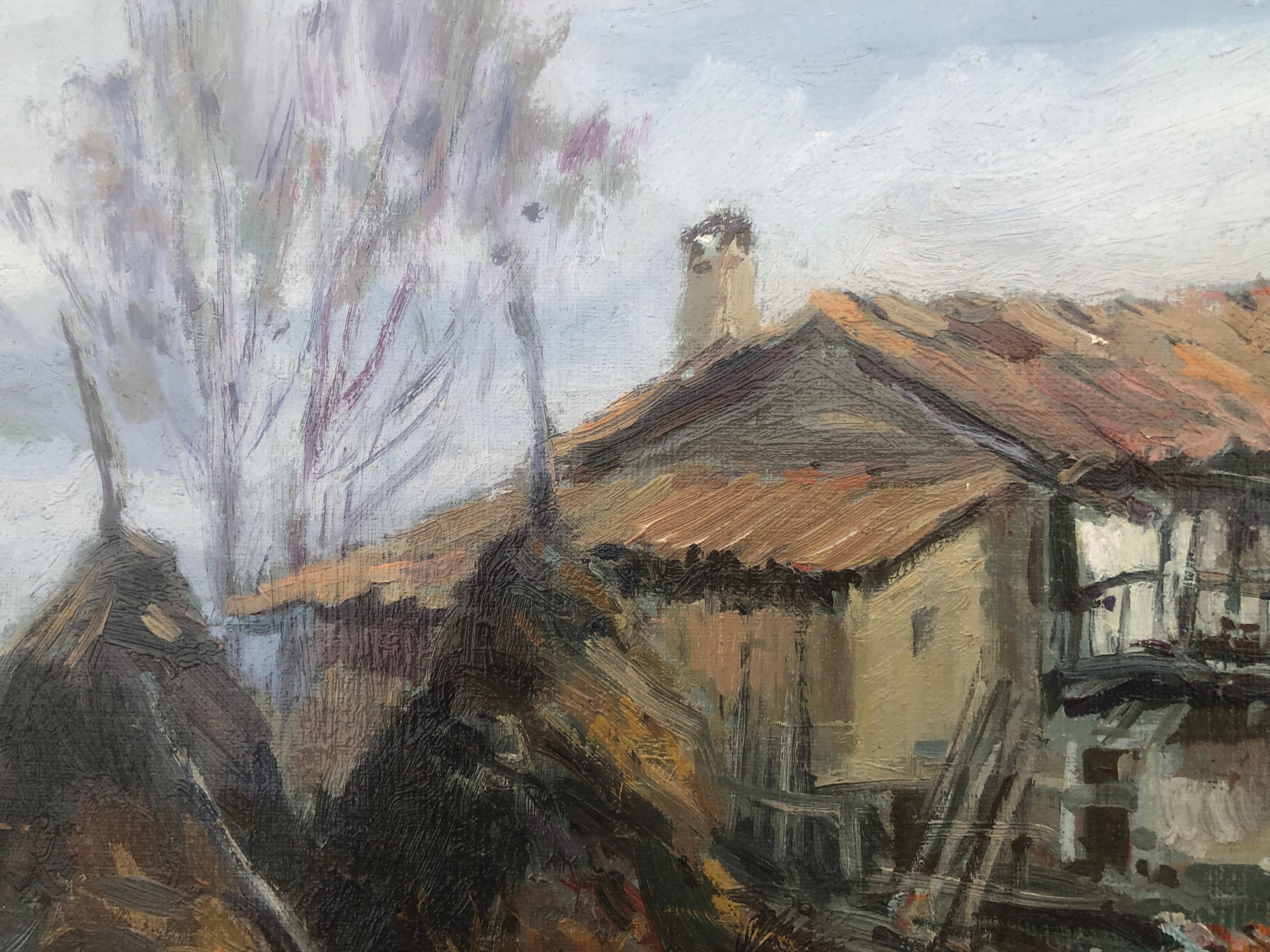 The barn painting oil painting spanish landscape en vente 1