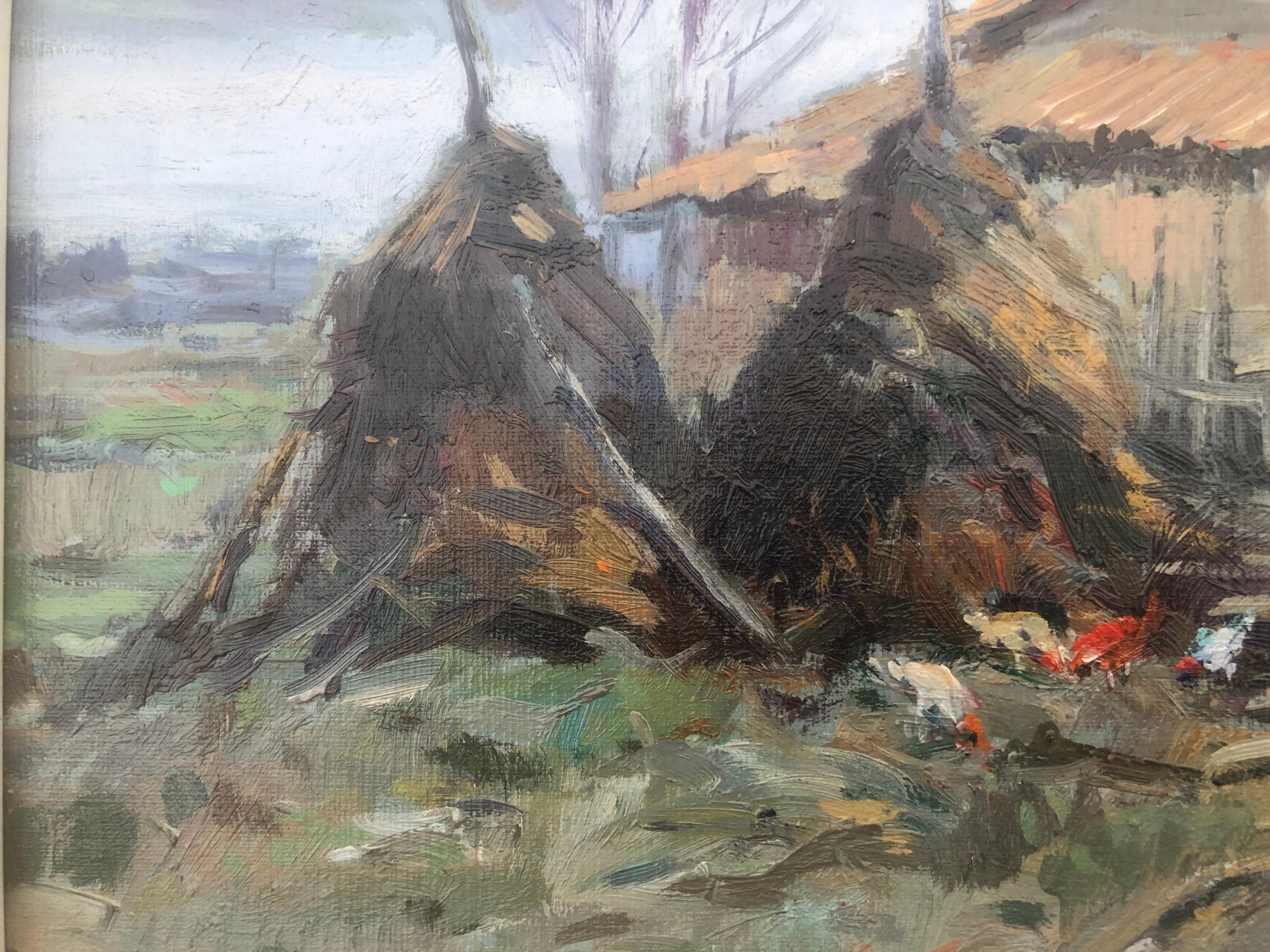 The barn painting oil painting spanish landscape en vente 2