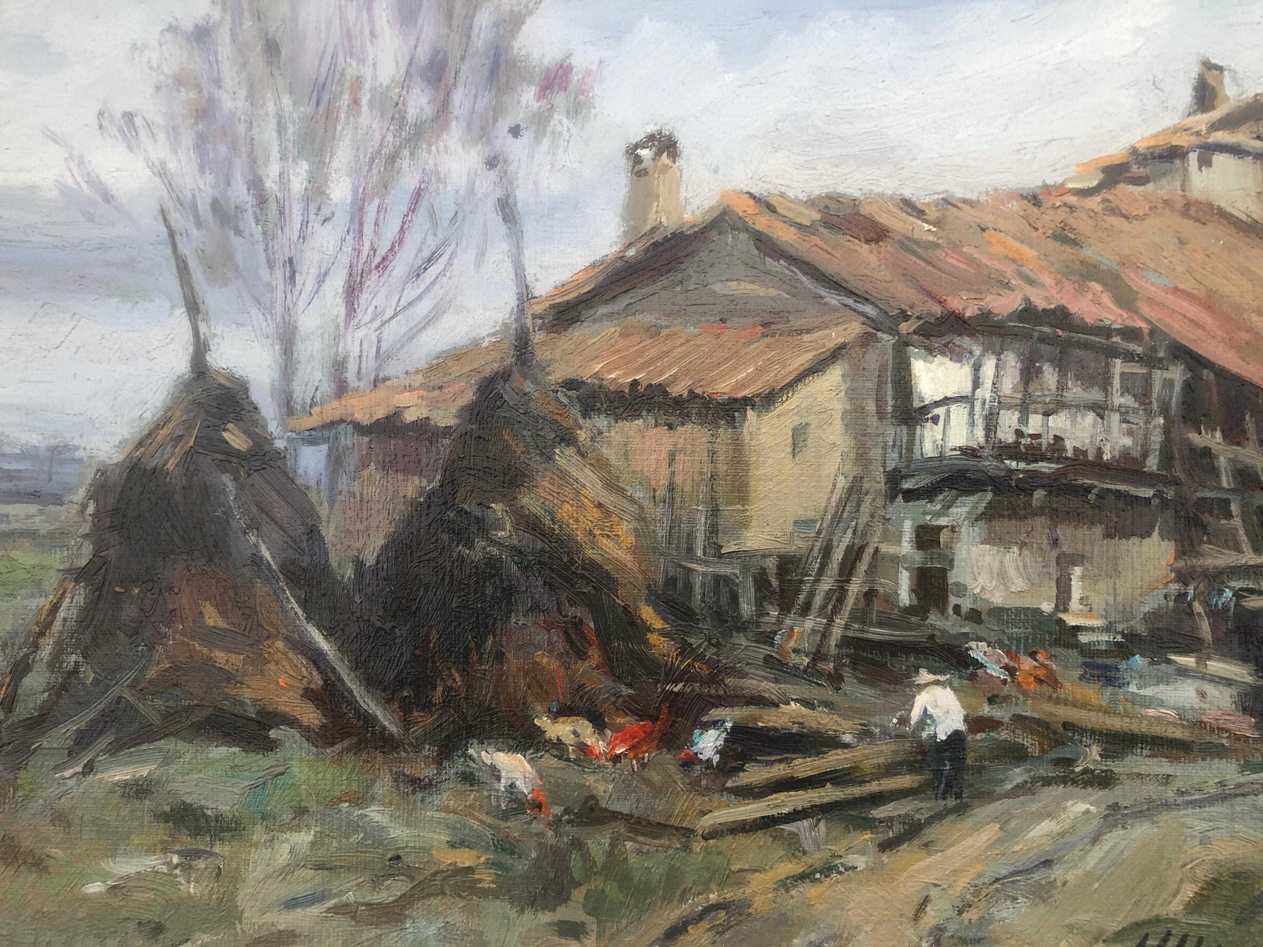The barn painting oil painting spanish landscape en vente 3