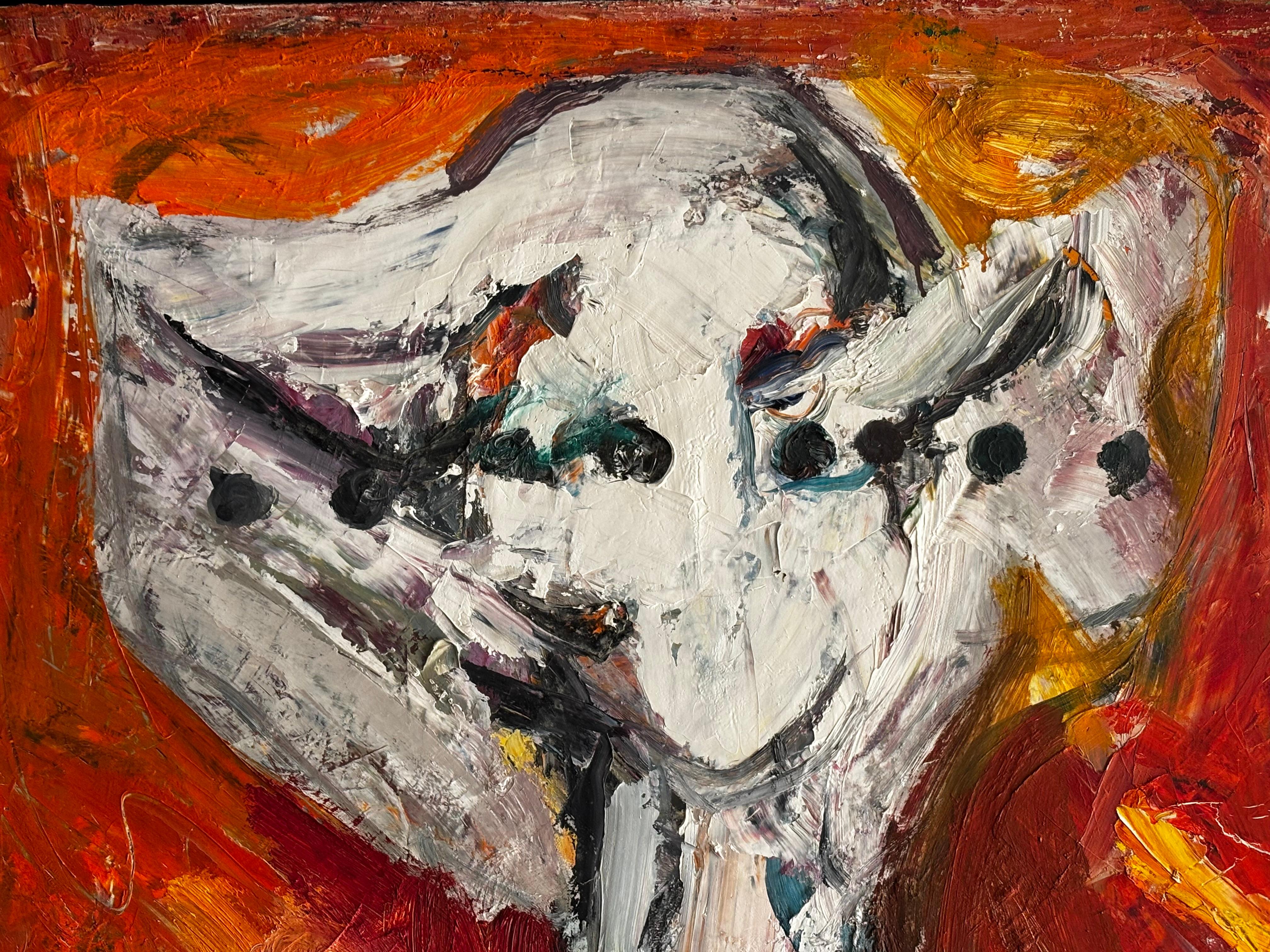 El Vigilante Abstracto - Óleo sobre tela - 146 x 97 cm. - Brown Figurative Painting by Jaume Muxart Domenech