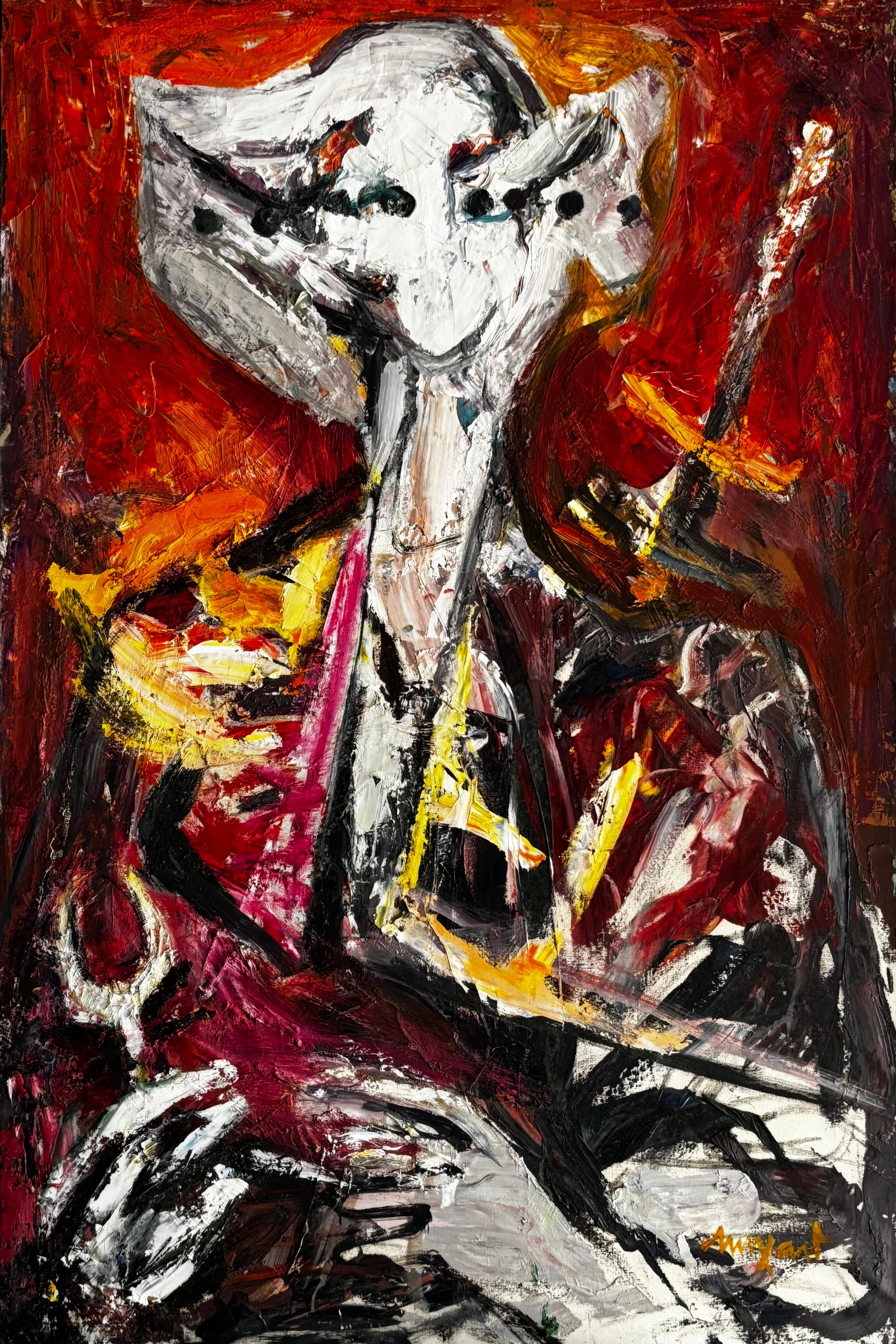 Jaume Muxart Domenech Figurative Painting - El Vigilante Abstracto - Óleo sobre tela - 146 x 97 cm.
