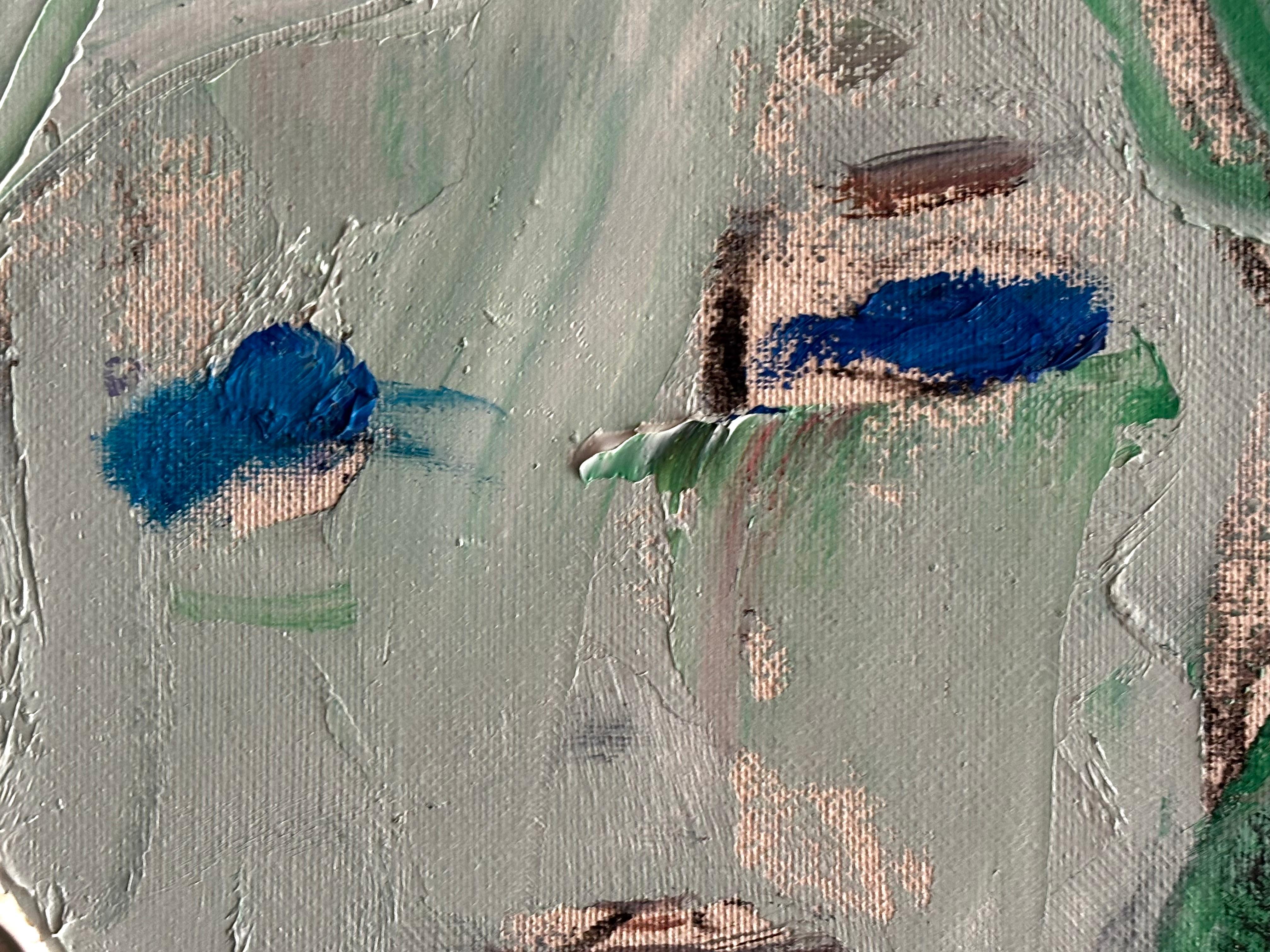 Personaje - Green Figurative Painting by Jaume Muxart Domenech