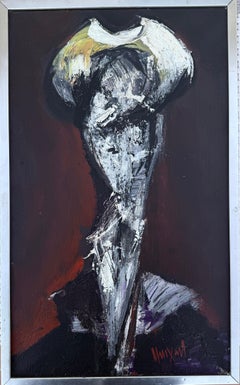 Mid Century Don Quixote Portrait Spanish Catalan Expressionist Oil