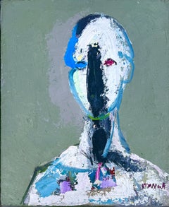 Mid Century Expressionist Portrait Oil Painting Catalan Barcelona Taüll School