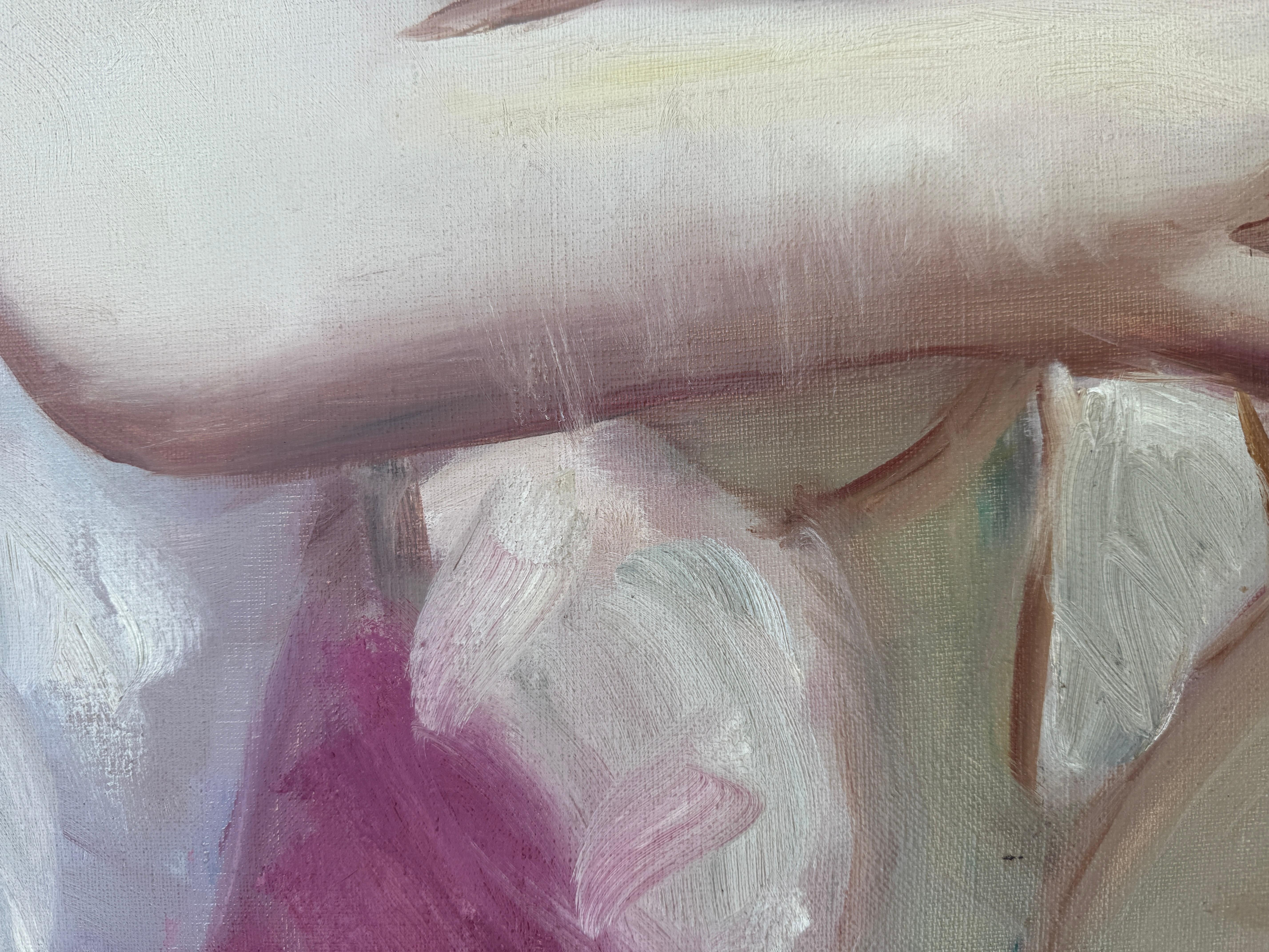 Weiblicher Akt Öl auf Leinwand Gemälde Frau im Angebot 1