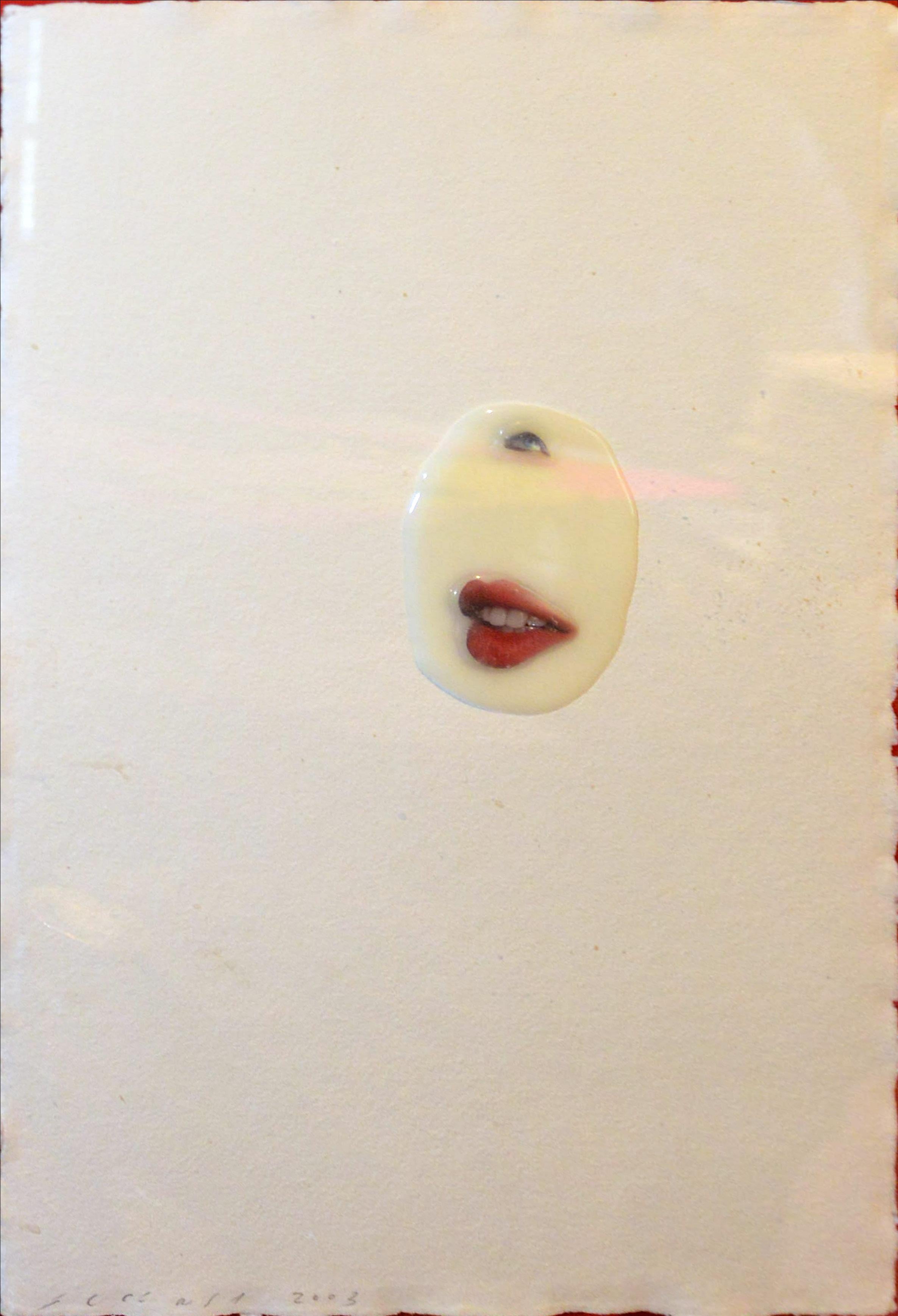 Mouth, Jaume Plensa, 2003, Resin and collage on paper 1