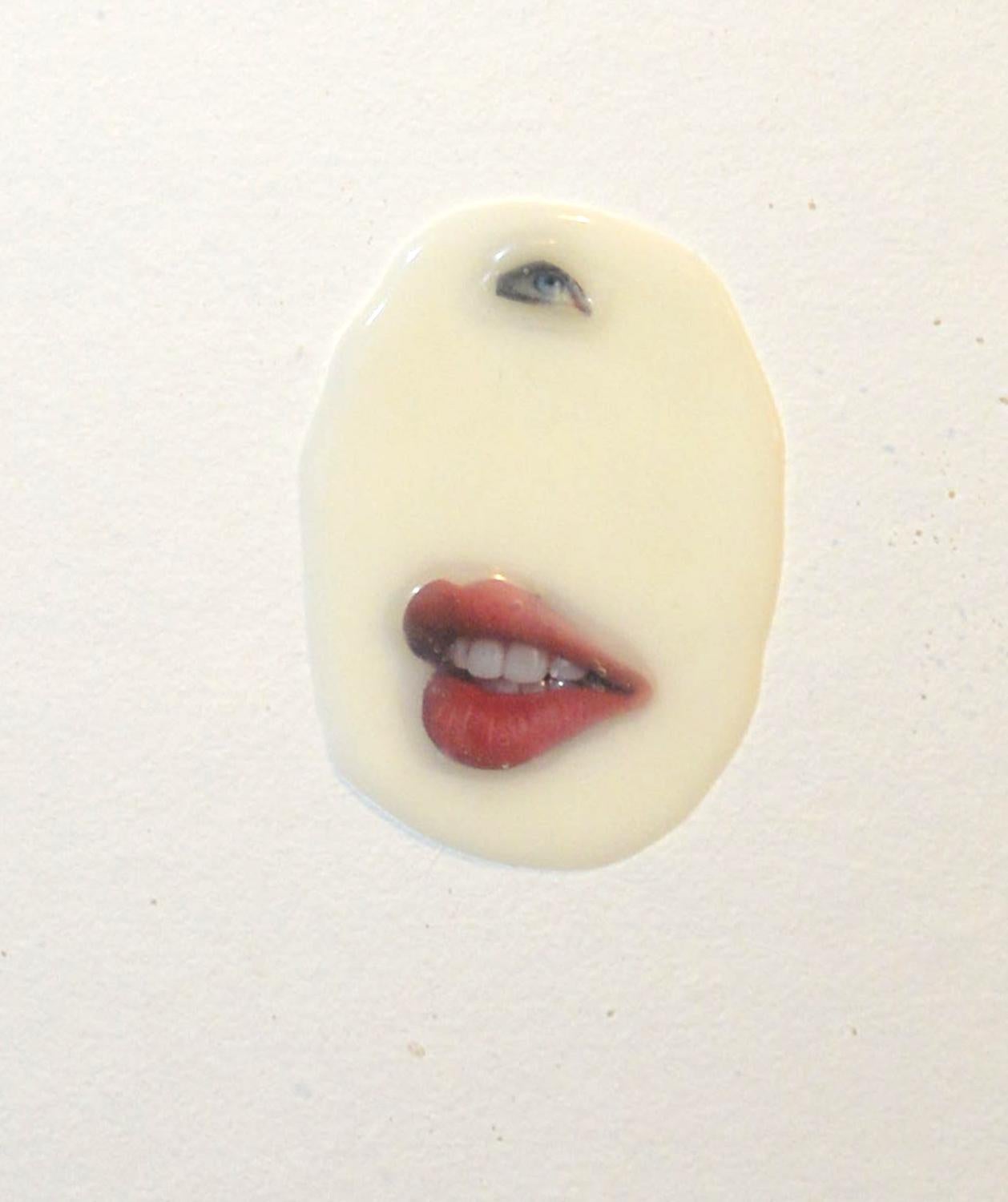 Mouth, Jaume Plensa, 2003, Resin and collage on paper 2