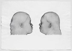 Primitive Faces Modern Techno Robot Profile Human Digital Plensa 3D Future